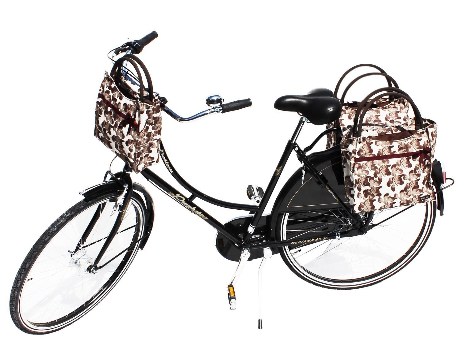 Pilgrim Lenkertasche + 2fach Packtasche beige Gepäckträgertasche Einkaufstasche