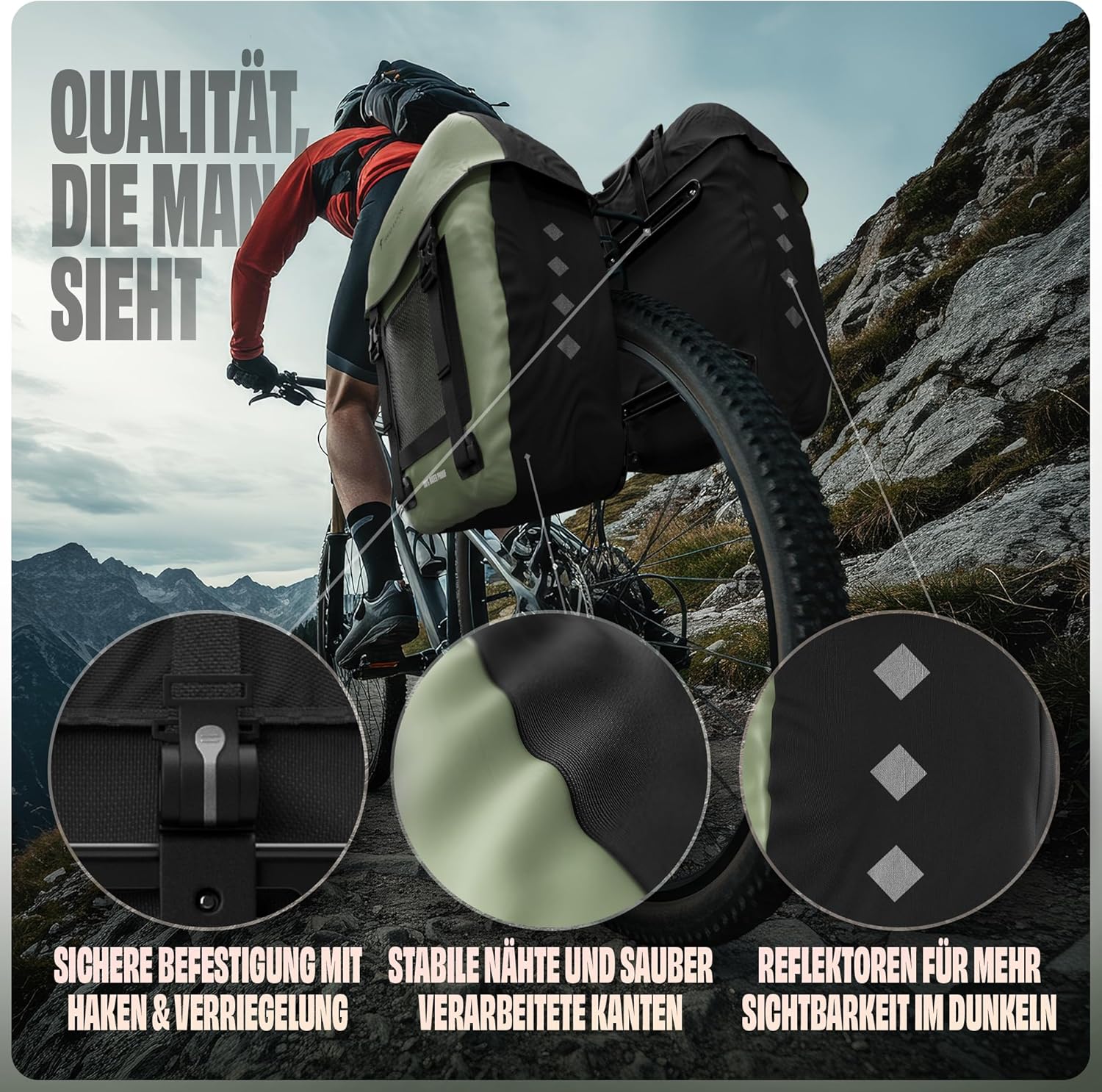 Fahrradtasche Pro Plus Packtasche Gepäckträgertasche Red Loon LKW-Plane wasserdicht