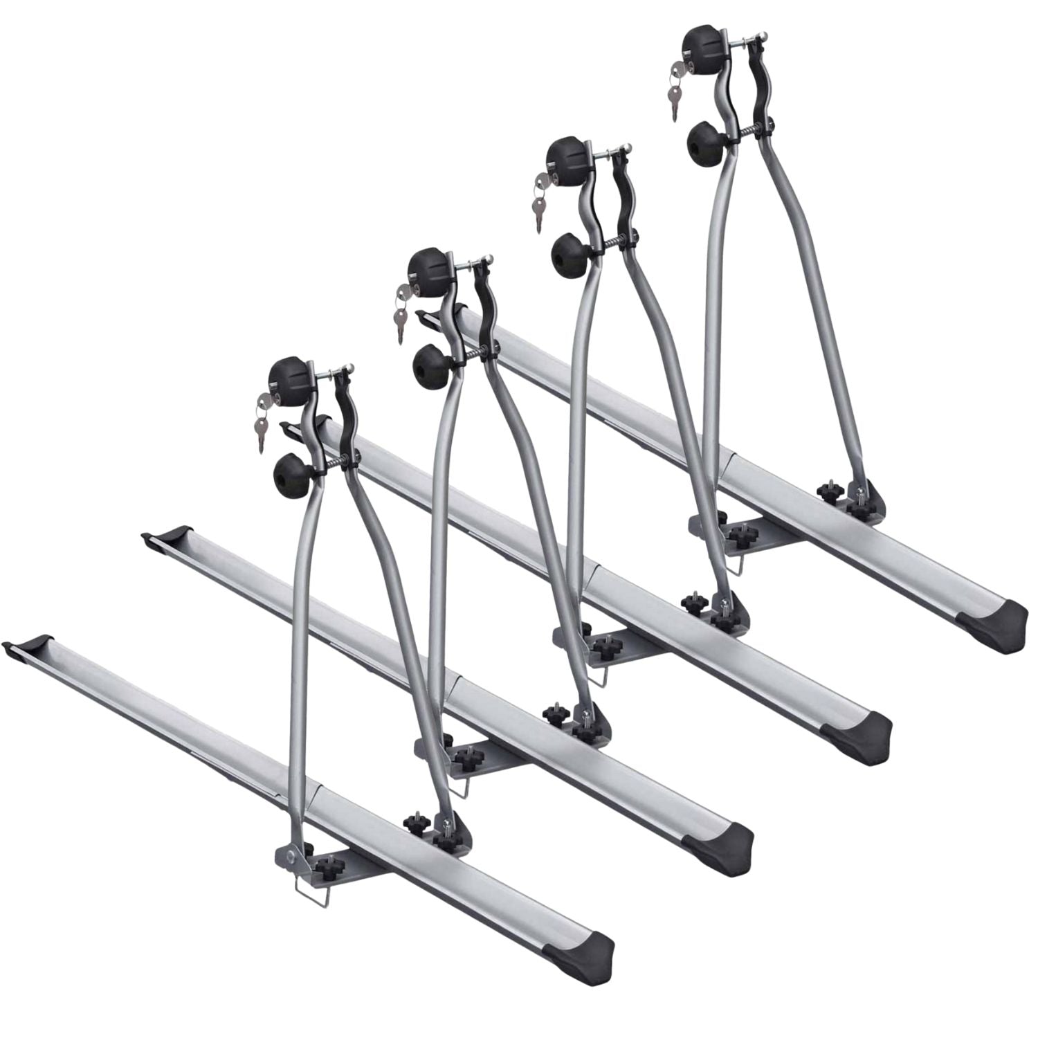 4x Huggy Fahrradträger Dach Fahrradhalter Dachfahrradträger Fahrrad Halter abschließbar