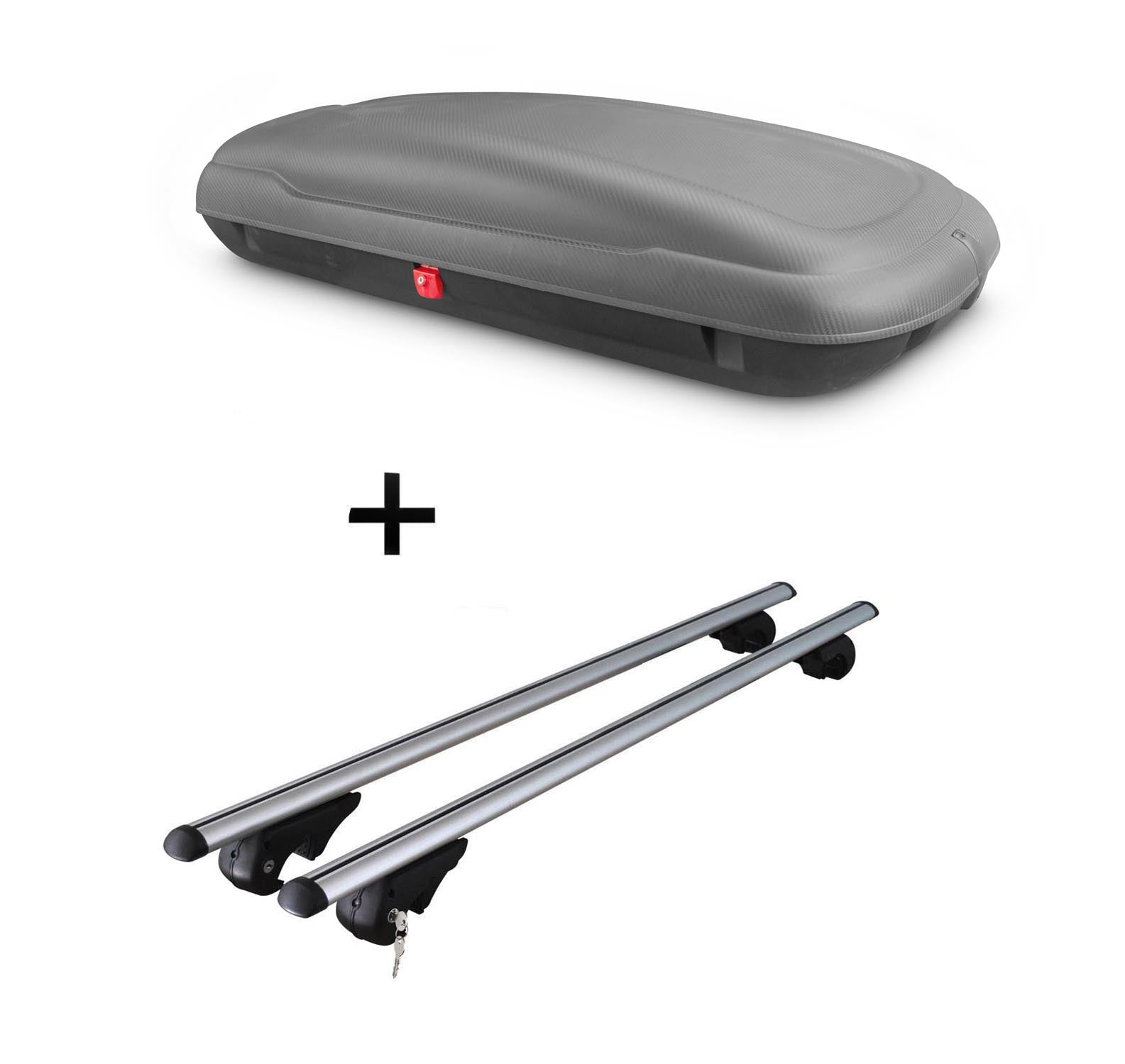 Dachbox VDP-BA400 + Relingträger Rio 135 kompatibel mit für VW Touran Kombi ab 2003