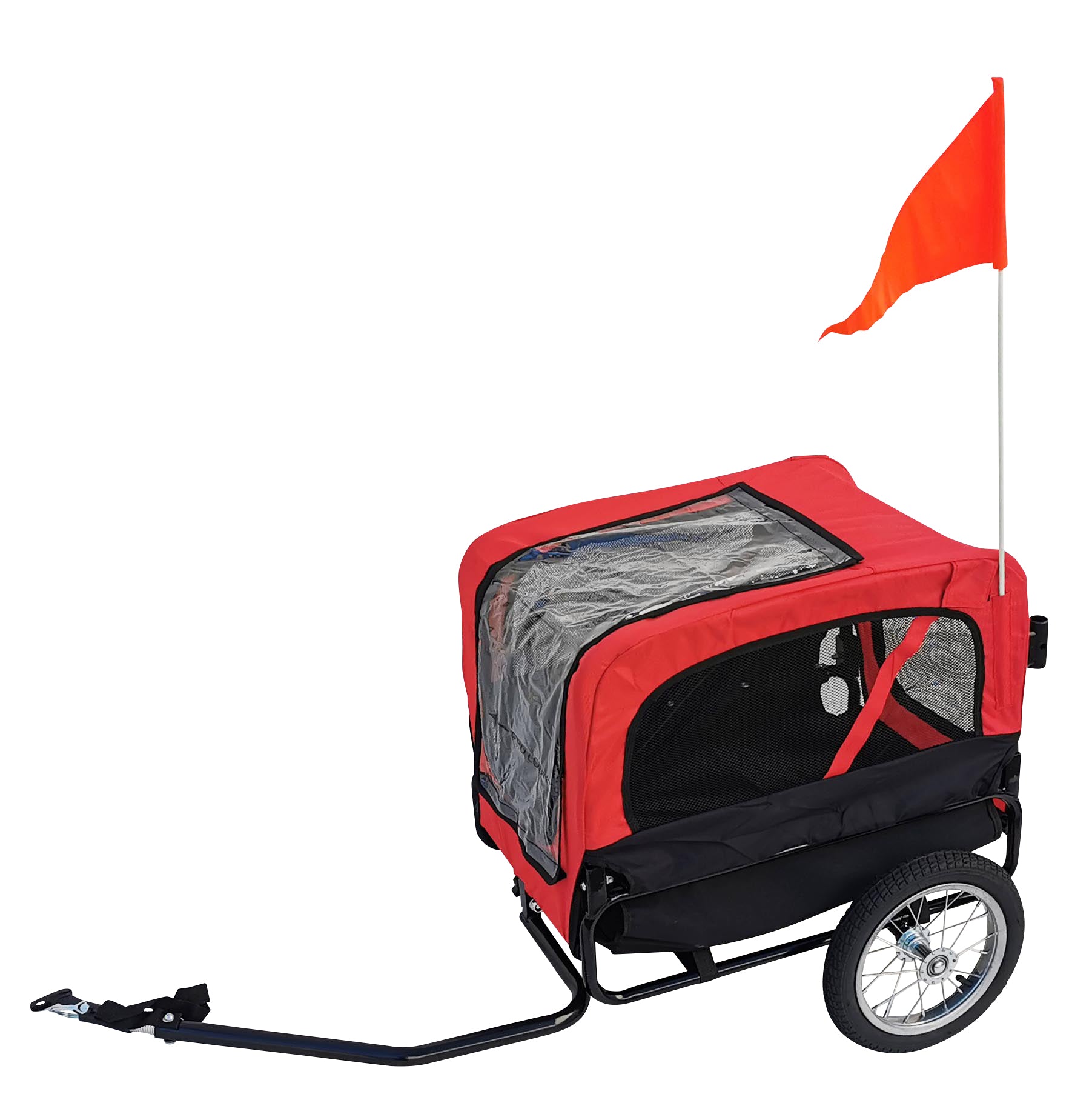 Hundeanhänger Red Loon für Mini Hunde Anhänger rot Jogger Transporter Fahrradanhänger