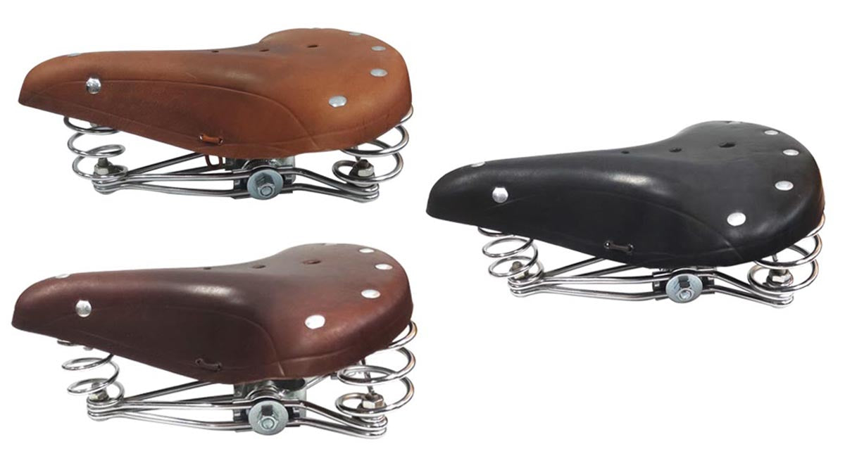 Fahrradsattel BGB-902 Ledersattel Retro Sattel Fahrradsitz Hollandrad gefedert