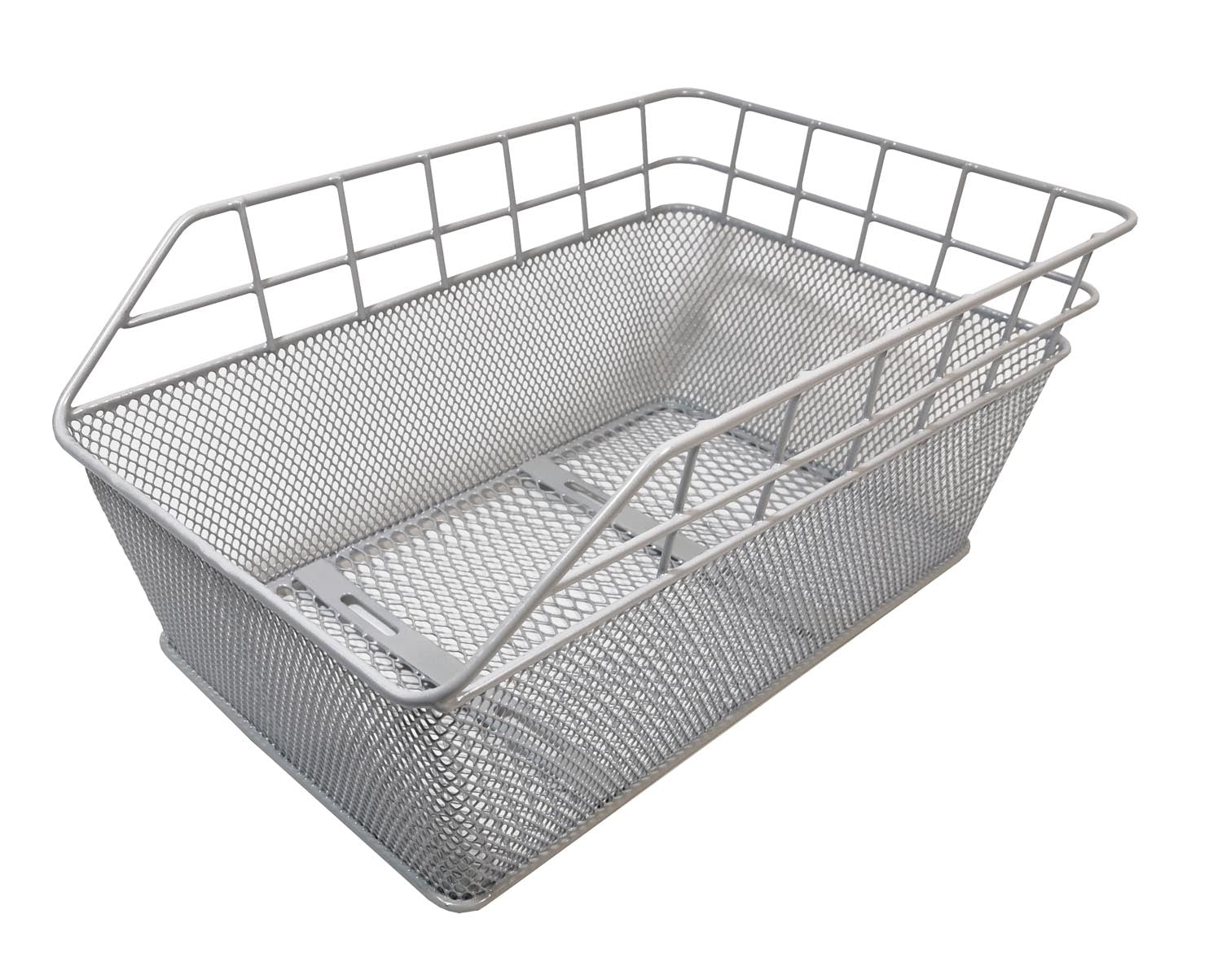 Fahrradkorb Schultaschenkorb silber Einkaufskorb Gepäckträgerkorb 45x29,5x21 cm