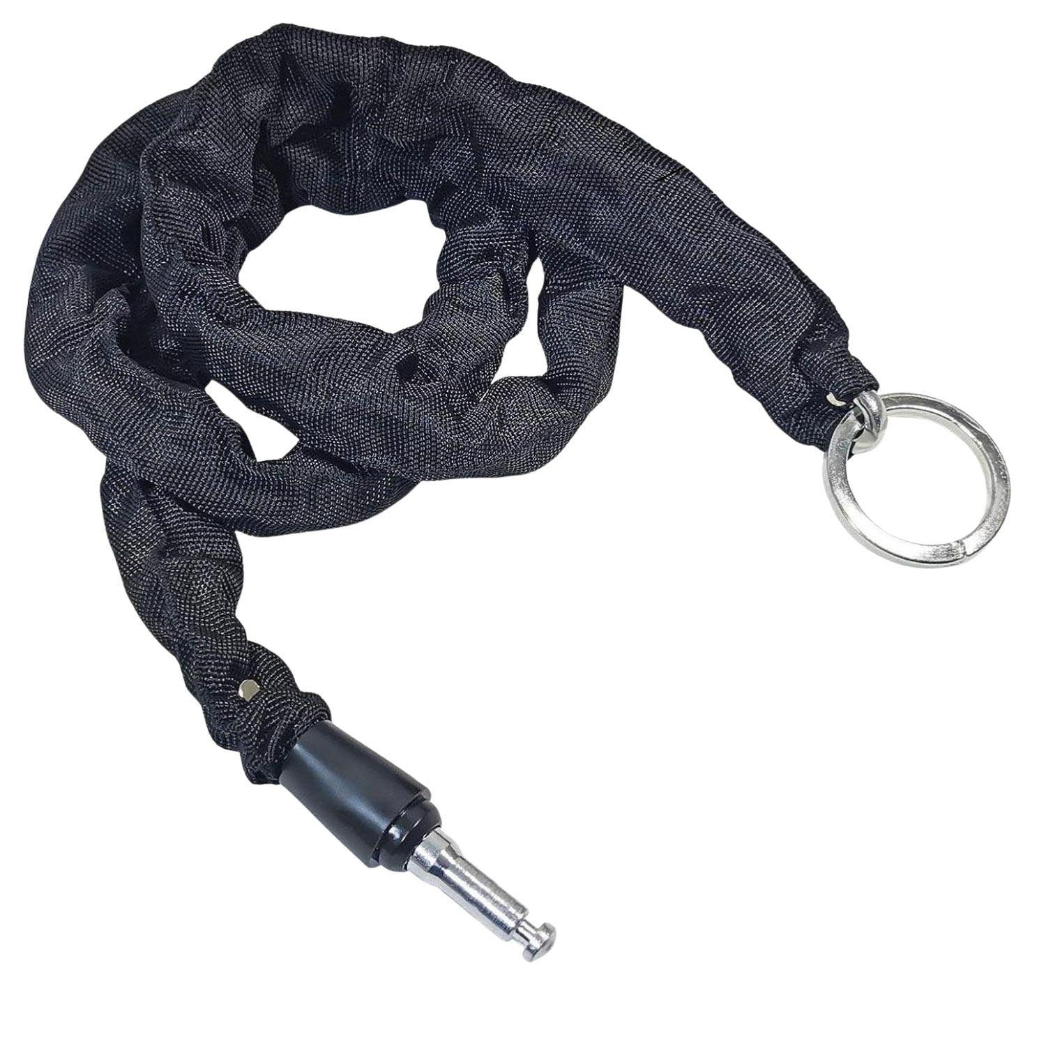 Red Loon Einsteckkette BRI-950B - Schloßverlängerung kompatibel mit Rahmenschloß Abus AXA Defender Block XXL Solid Plus - Länge 100cm - 5mm gehärtete Stahlkette - Verlängerungskette zur Zweitsicherung - schwarze Schutzhülle