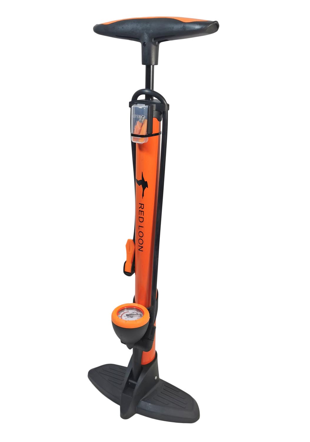 Luftpumpe Metall Fahrradpumpe orange 11 bar Standpumpe Manometer Auto- Dunlop Sclaverantventil