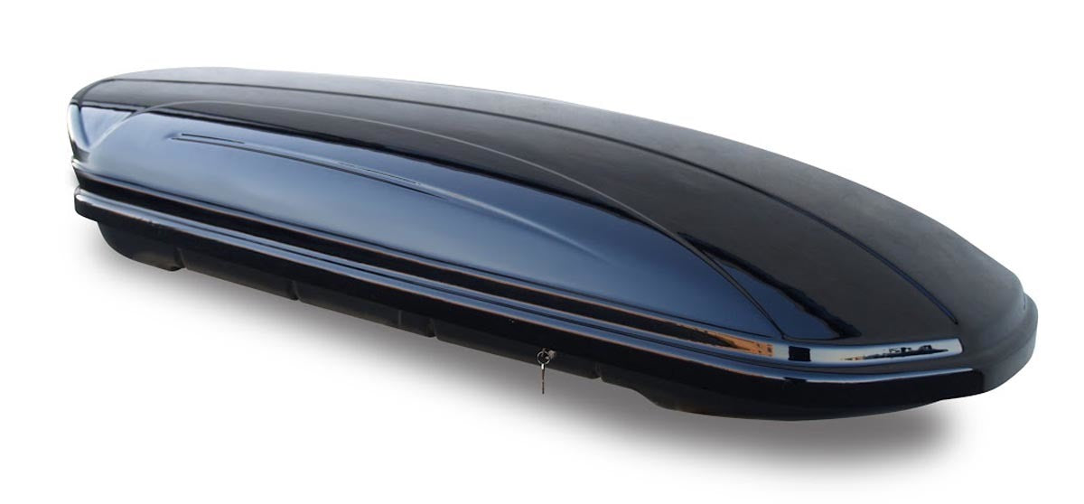 Dachbox schwarz glänzend VDP-MAA 460G Auto Dachkoffer 460 Liter abschließbar + Alu-Relingträger Dachgepäckträger aufliegende Reling im Set kompatibel mit für VW Passat B8 Variant ab 14