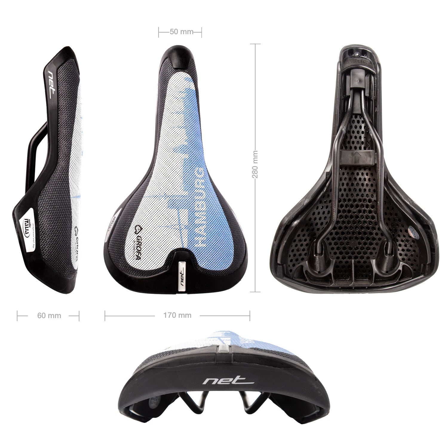 Fahrradsattel Selle Italia Net Sattel Urban Trekking Fitness e Bike Unisex
