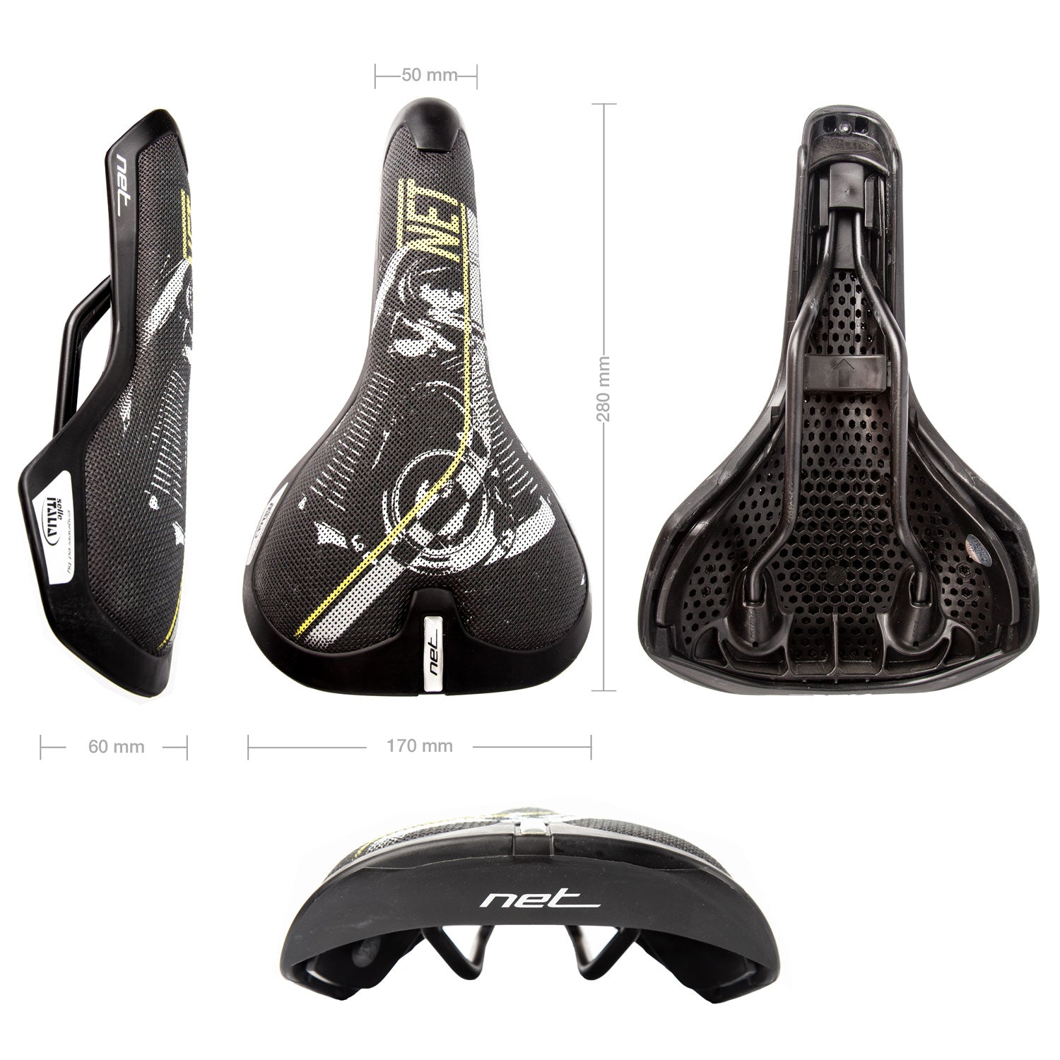 Fahrradsattel Selle Italia Net Sattel Urban Trekking Fitness e Bike Unisex