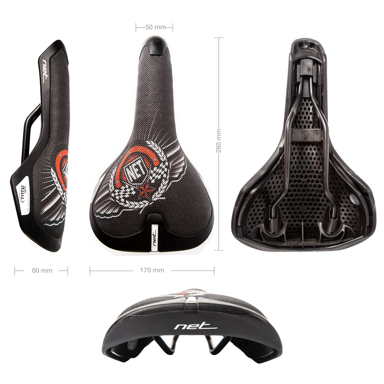 Fahrradsattel Selle Italia Net Sattel Urban Trekking Fitness e Bike Unisex