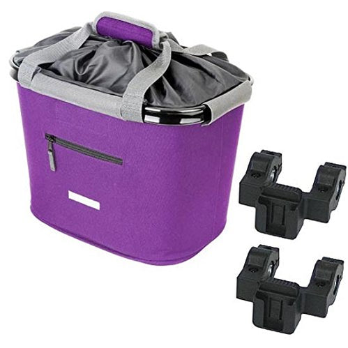 Lenkerkorb Fahrradkorb Fahrrad Korb vorne - abnehmbar - faltbar - Blue Bird - mit Quick-Clip Halterung - zusätzliche 2. Halterung - ca. 20 Liter Volumen- für eBike geeignet