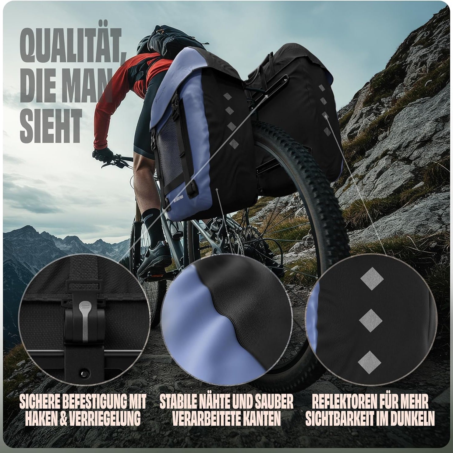 Fahrradtasche Pro Plus Packtasche Gepäckträgertasche Red Loon LKW-Plane wasserdicht