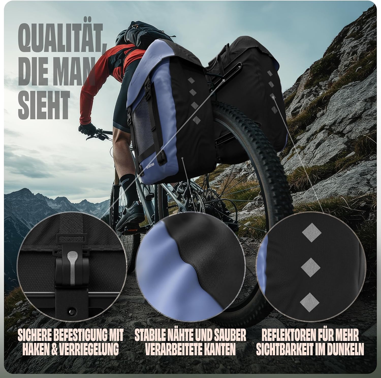 Fahrradtasche Pro Plus Packtasche Gepäckträgertasche Red Loon LKW-Plane wasserdicht