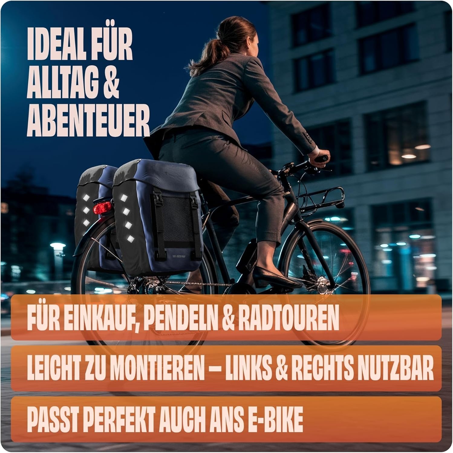 Fahrradtasche Pro Plus Packtasche Gepäckträgertasche Red Loon LKW-Plane wasserdicht
