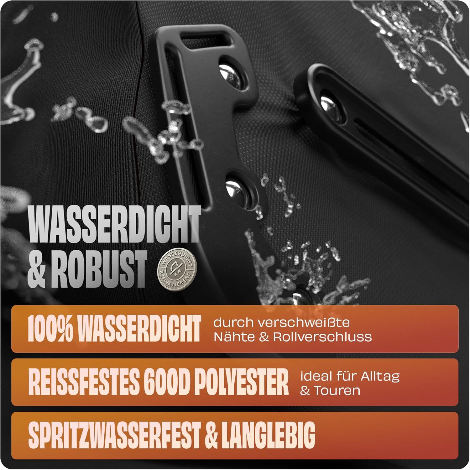 Fahrradtasche Pro Plus Packtasche Gepäckträgertasche Red Loon LKW-Plane wasserdicht