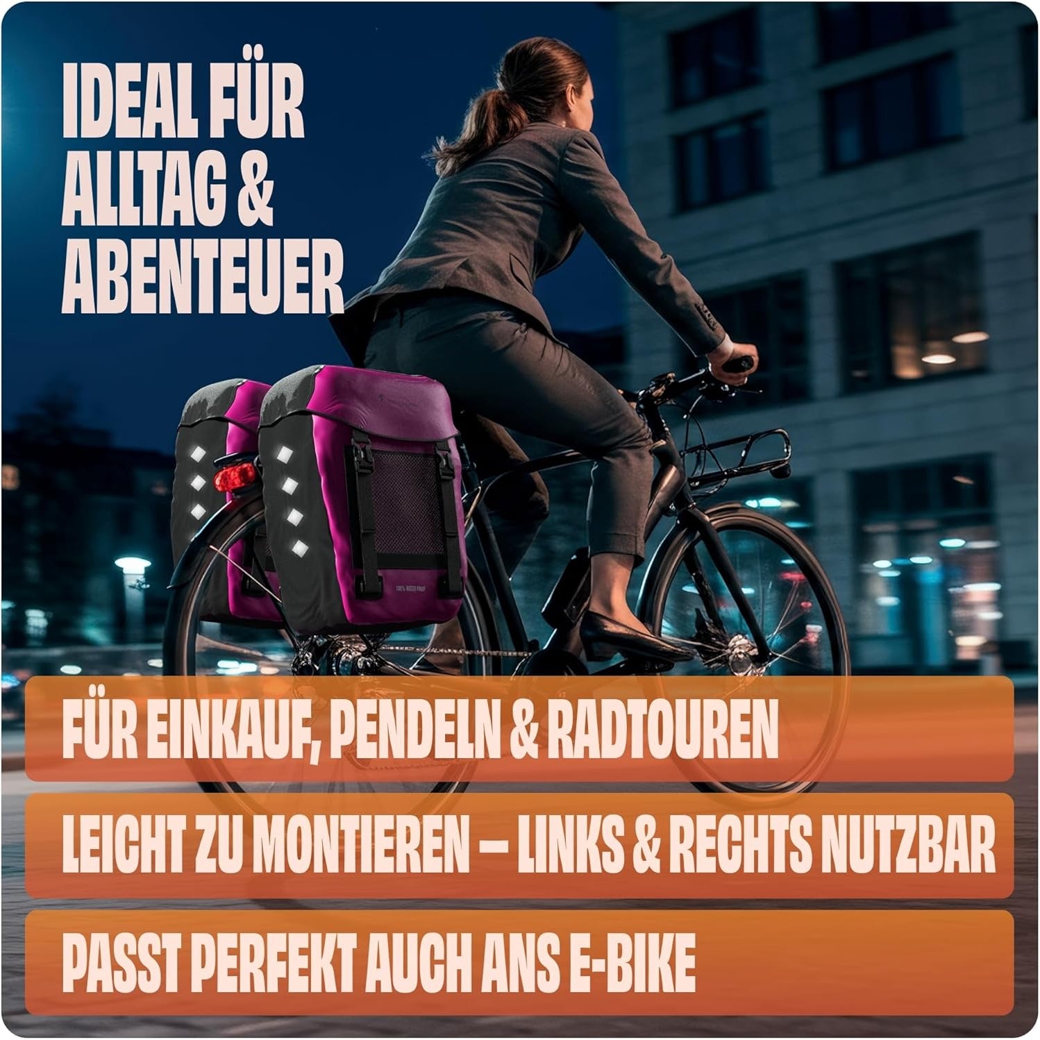 Fahrradtasche Pro Plus Packtasche Gepäckträgertasche Red Loon LKW-Plane wasserdicht