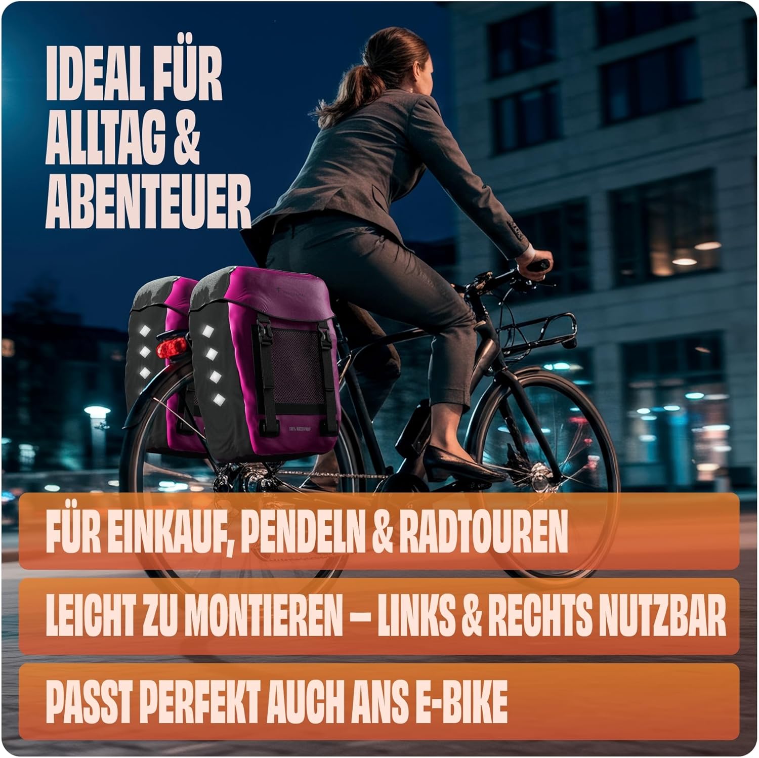 Fahrradtasche Pro Plus Packtasche Gepäckträgertasche Red Loon LKW-Plane wasserdicht