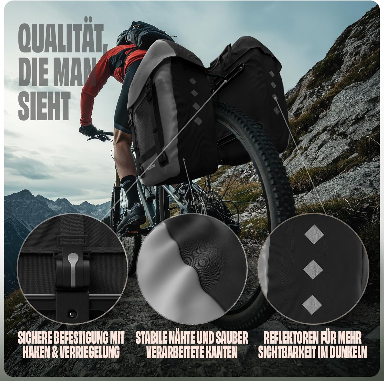 Fahrradtasche Pro Plus Packtasche Gepäckträgertasche Red Loon LKW-Plane wasserdicht