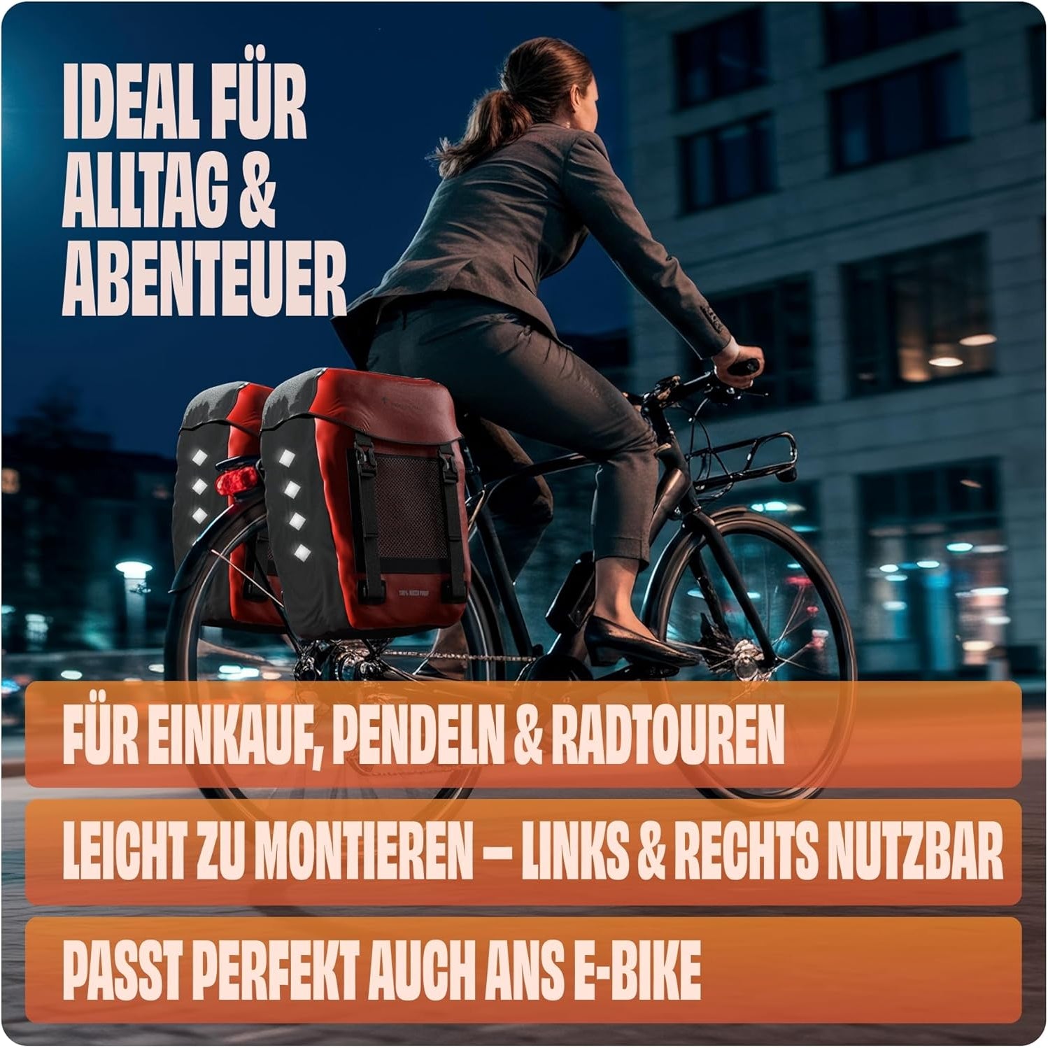 Fahrradtasche Pro Plus Packtasche Gepäckträgertasche Red Loon LKW-Plane wasserdicht