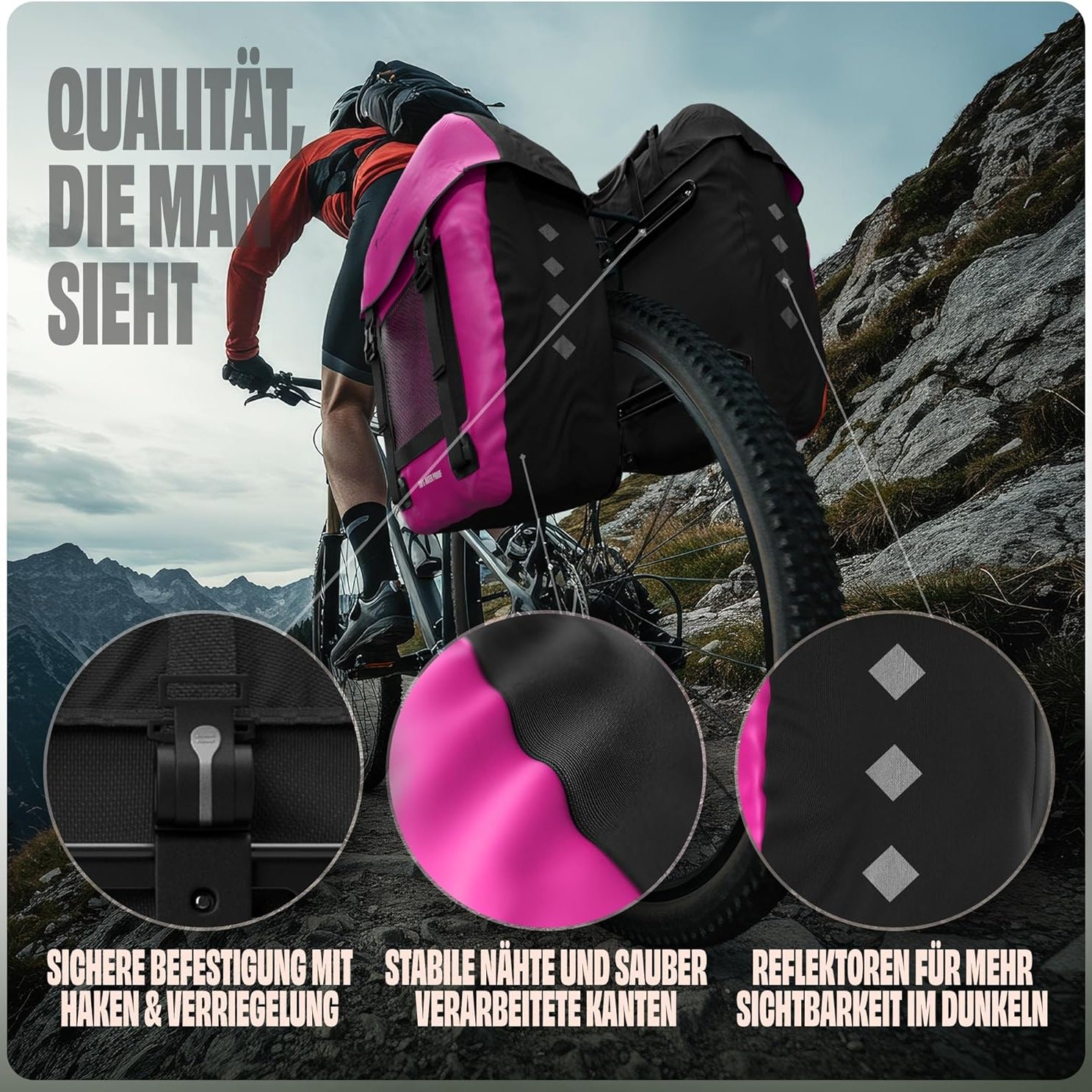 Fahrradtasche Pro Plus Packtasche Gepäckträgertasche Red Loon LKW-Plane wasserdicht