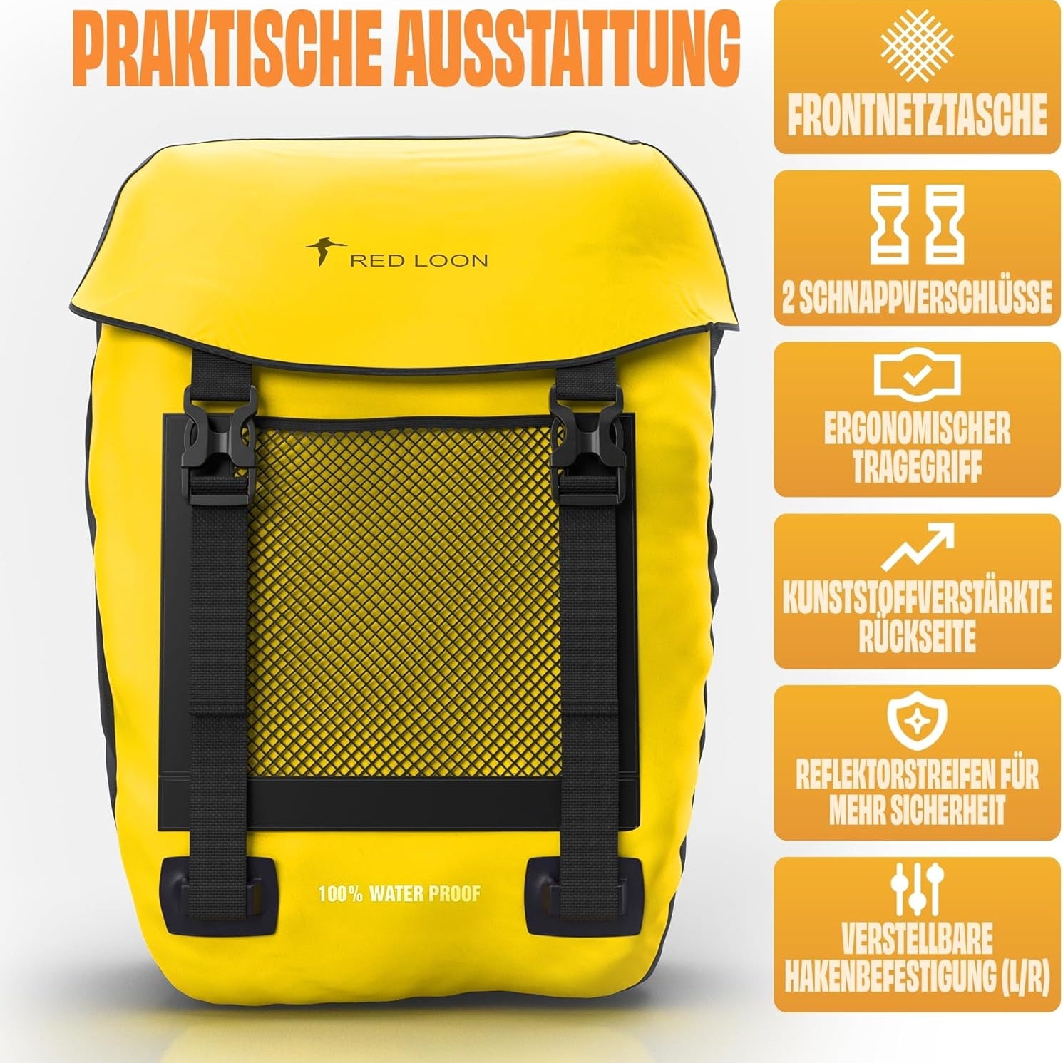 Fahrradtasche Pro Plus Packtasche Gepäckträgertasche Red Loon LKW-Plane wasserdicht