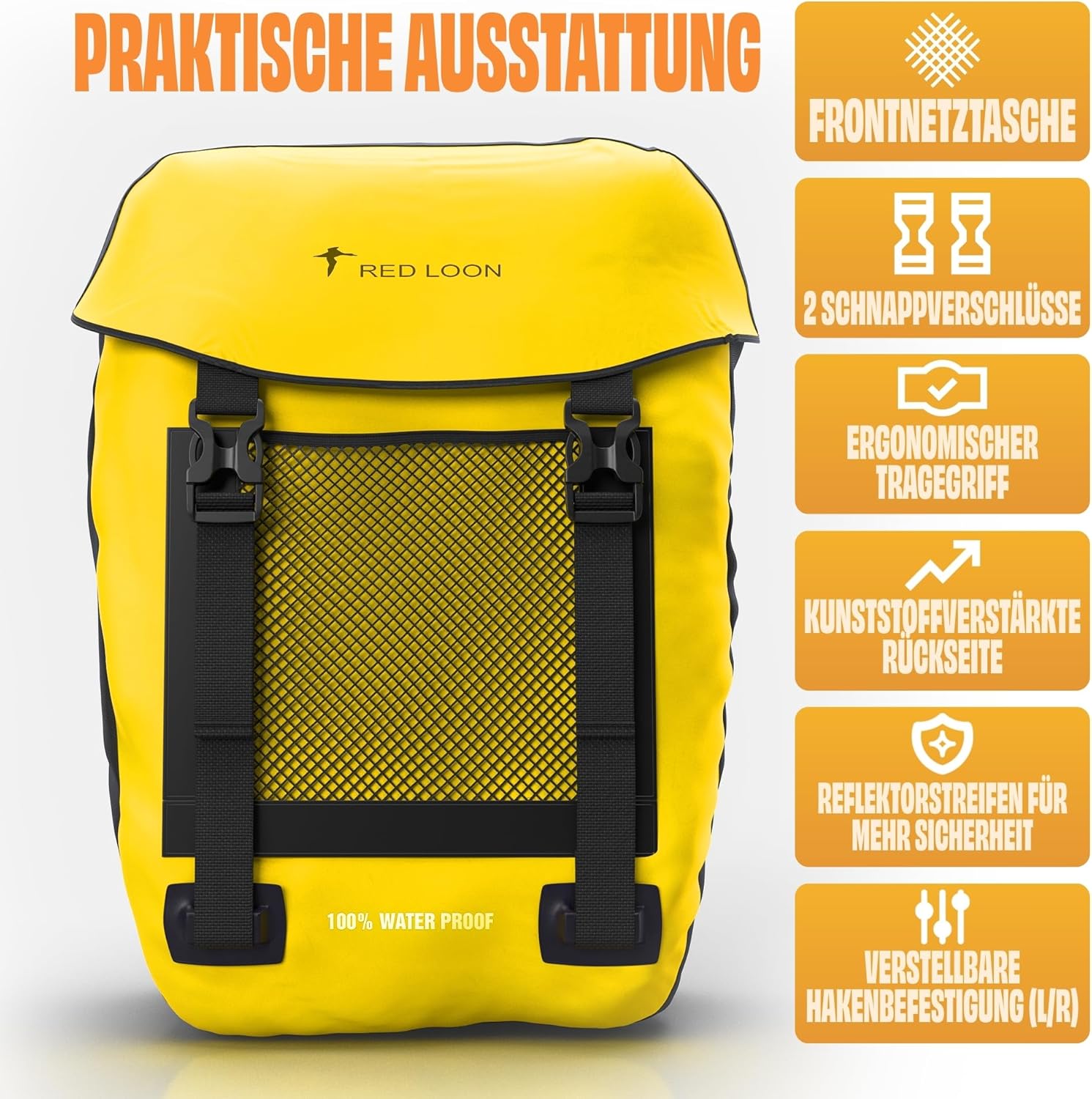 Fahrradtasche Pro Plus Packtasche Gepäckträgertasche Red Loon LKW-Plane wasserdicht