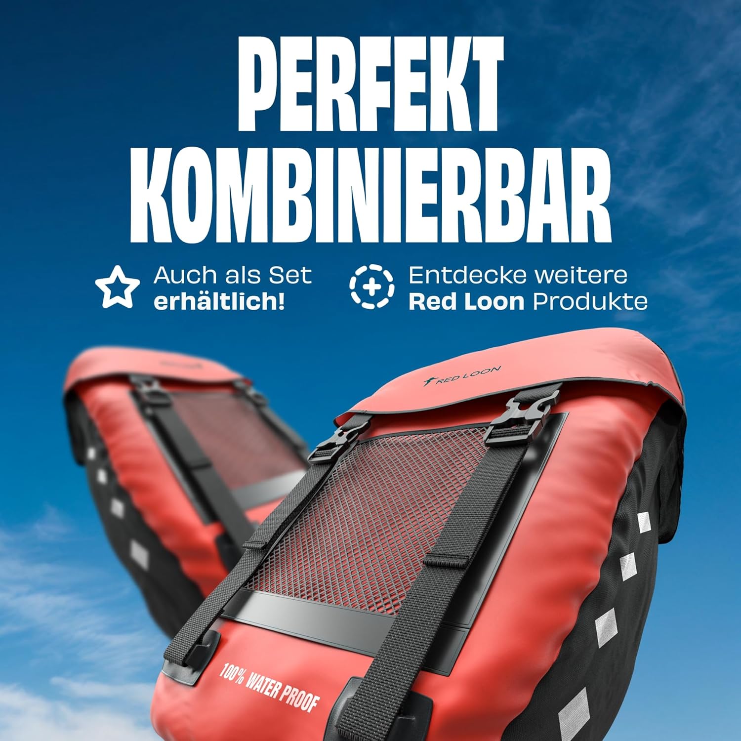 Fahrradtasche Pro Plus Packtasche Gepäckträgertasche Red Loon LKW-Plane wasserdicht