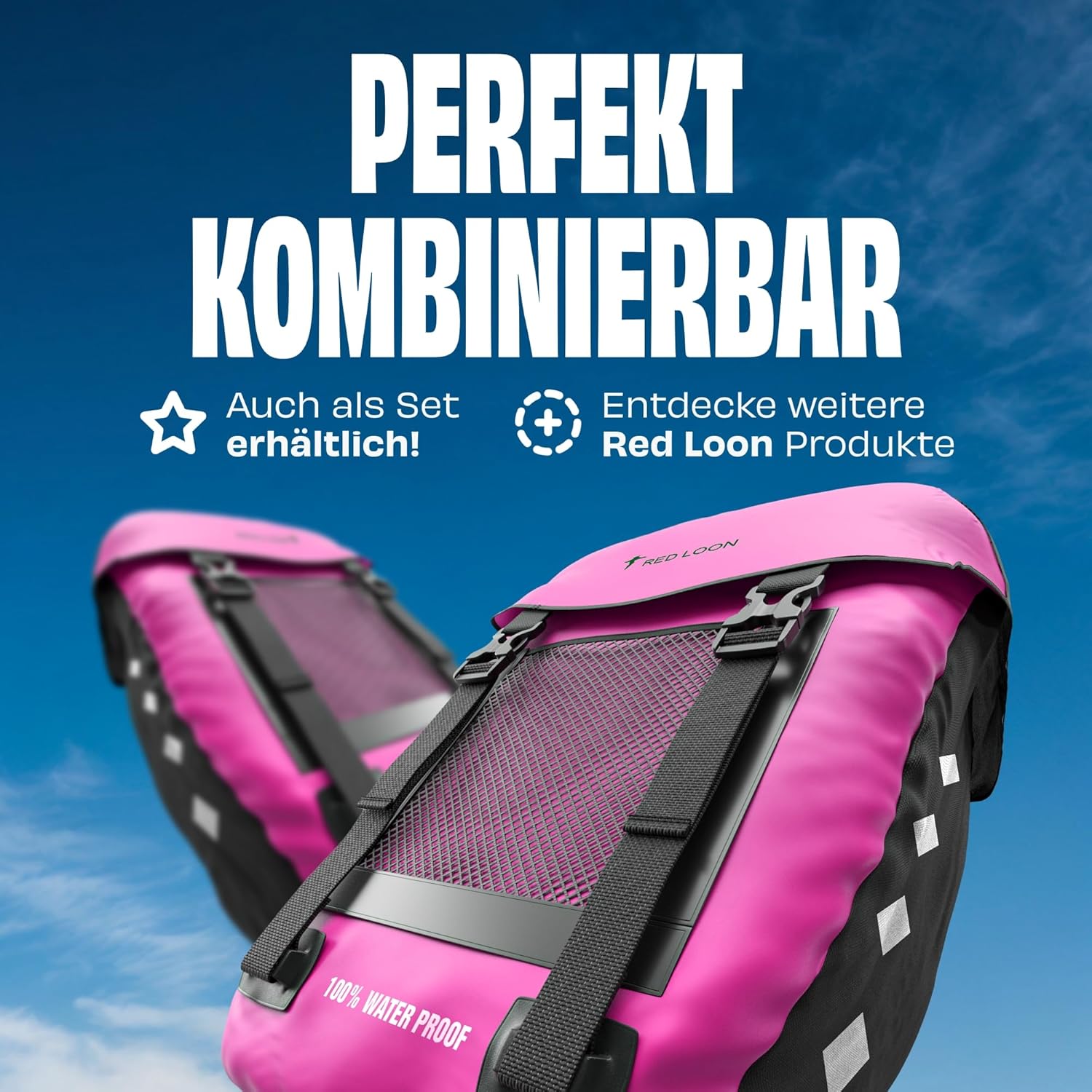 Fahrradtasche Pro Plus Packtasche Gepäckträgertasche Red Loon LKW-Plane wasserdicht