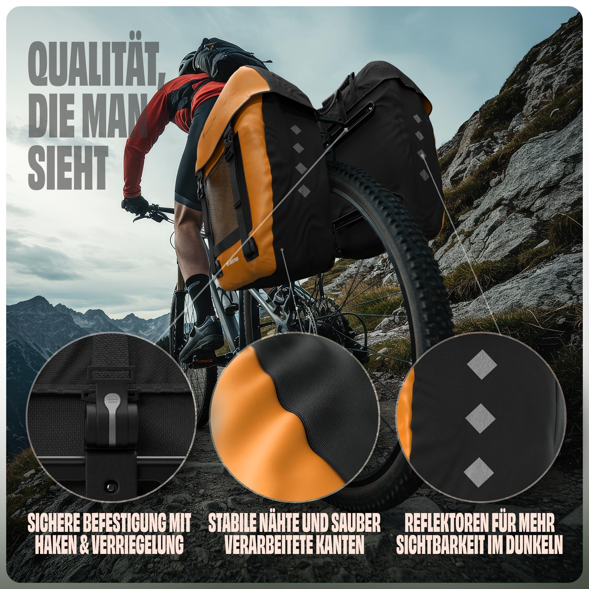 Fahrradtasche Pro Plus Packtasche Gepäckträgertasche Red Loon LKW-Plane wasserdicht