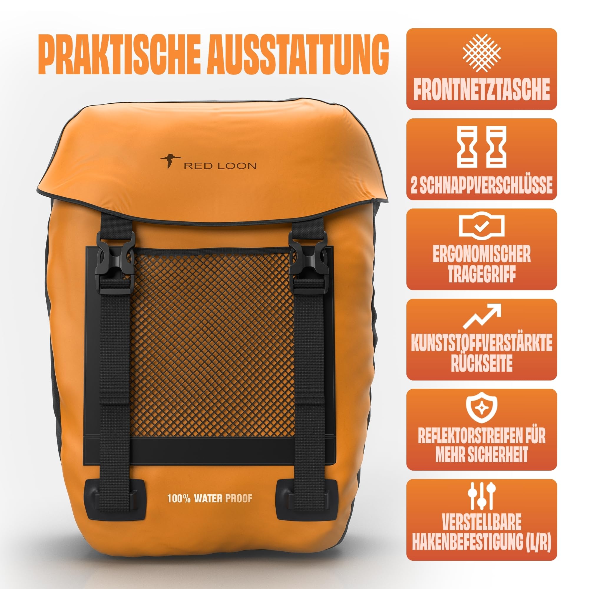 Fahrradtasche Pro Plus Packtasche Gepäckträgertasche Red Loon LKW-Plane wasserdicht