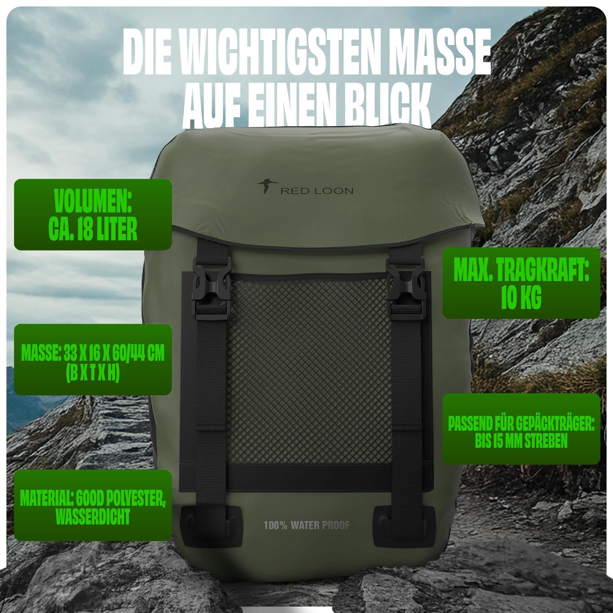 Fahrradtasche Pro Plus Packtasche Gepäckträgertasche Red Loon LKW-Plane wasserdicht