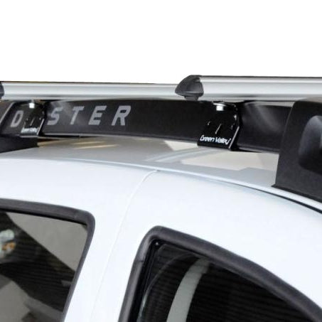 Dachbox VDPJUXT600 600Ltr abschließbar  + Alu Relingträger Aurilis VDP kompatibel mit für Dacia Duster mit Reling 5 Türer 2014-2017