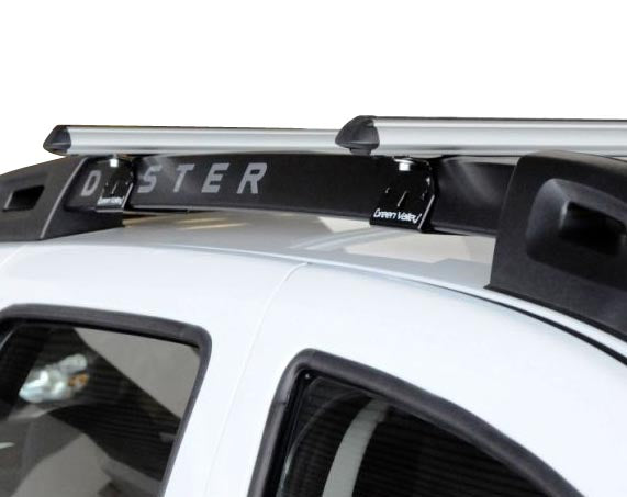 Dachbox VDPJUXT600 600Ltr abschließbar  + Alu Relingträger Aurilis VDP kompatibel mit für Dacia Duster mit Reling 5 Türer 2014-2017