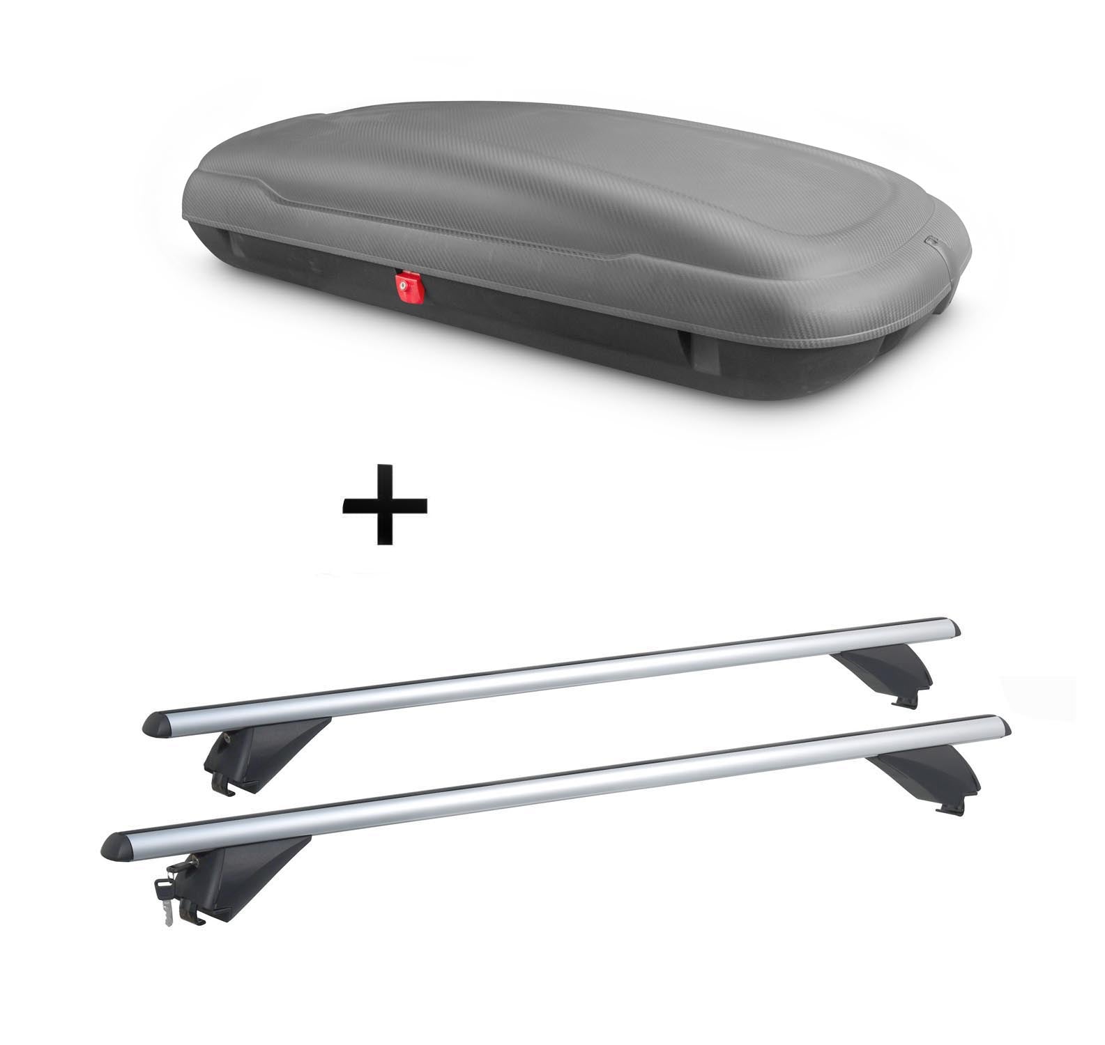 Dachbox VDP-BA400 + Alu Dachträger RB003 kompatibel mit Bmw X3 (G01) (5Türer) ab 2018