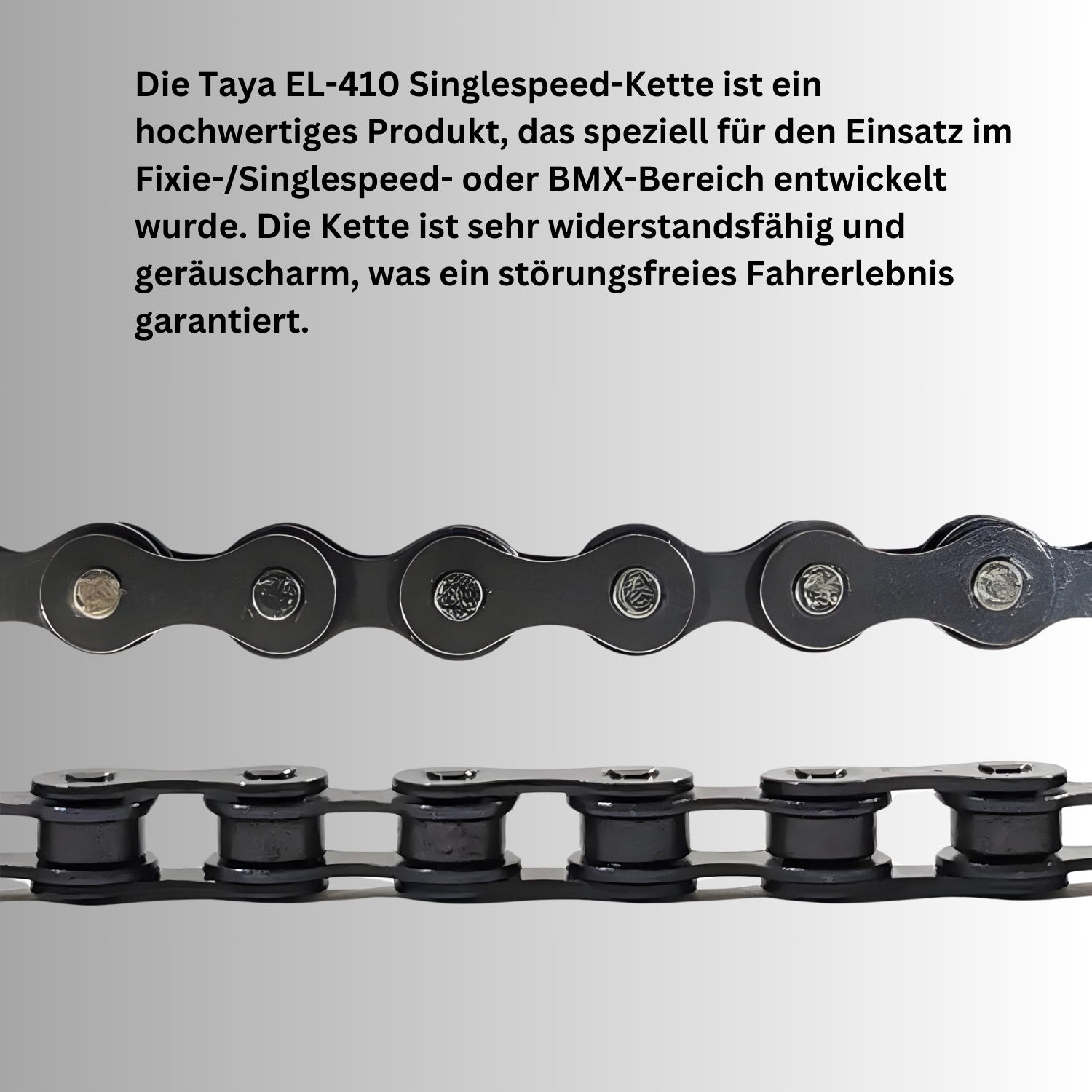 Fahrradkette Single Speed Kette - Taya 410 - 1/2" x 1/8" Zoll - 114 Kettenglieder - Fahrrad Kette für Single Speed / Fixie / BMX - robust und geräuschlos - hohe Zugfestigkeit
