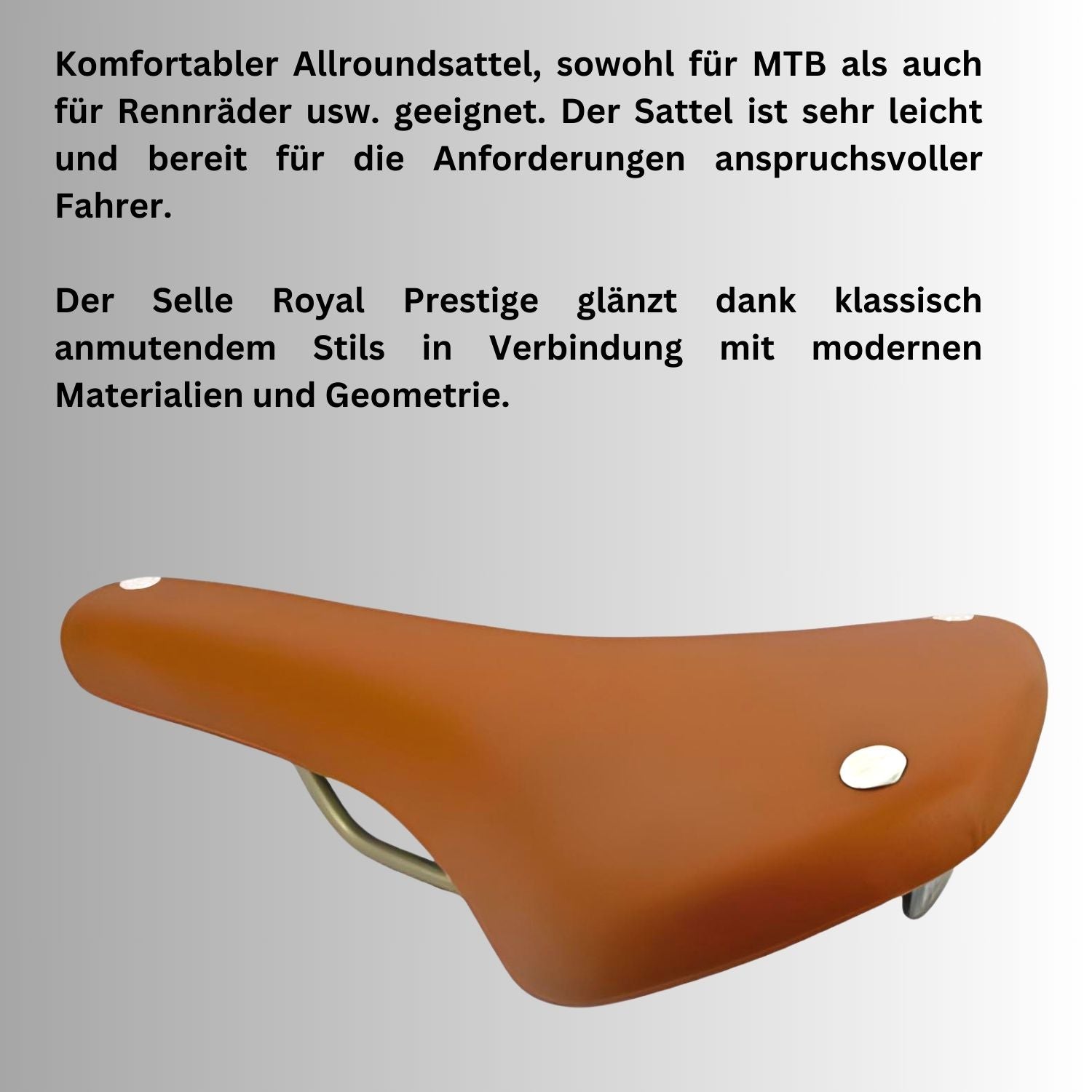 Retro Fahrradsattel Sattel Radsattel - Selle Royal Prestige - ergonomischer Fahrrad Sattel für Damen & Herren - Fahrradsattel bequem - für Rennrad BMX Fixie Singlespeed MTB - mit ICS-System