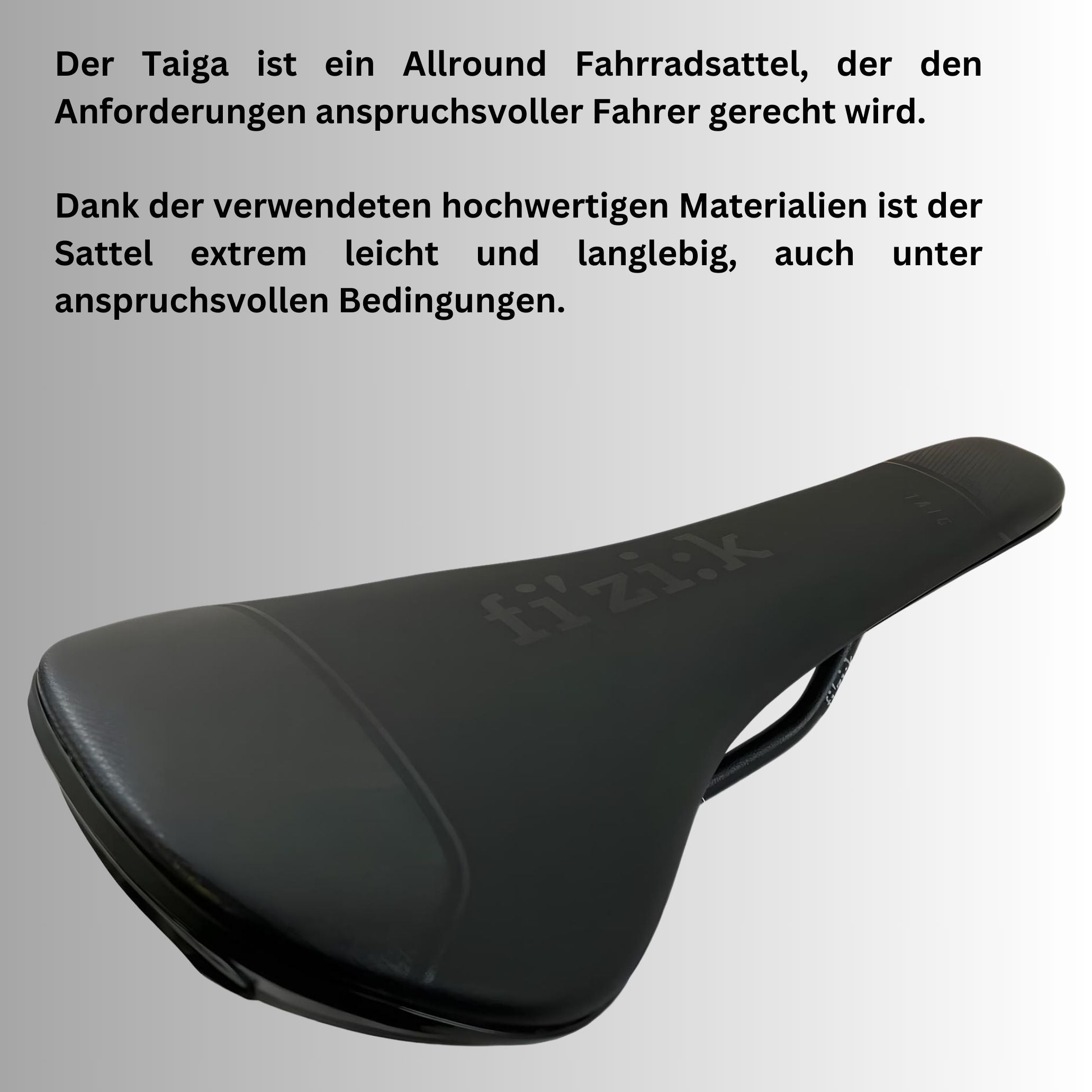 Fahrradsattel MTB Sattel Radsattel - Fizik Taiga - für Rennrad BMX Fixie Singlespeed MTB - Klassischer Fahrradsitz mit ICS-System - für Patentsattelstütze