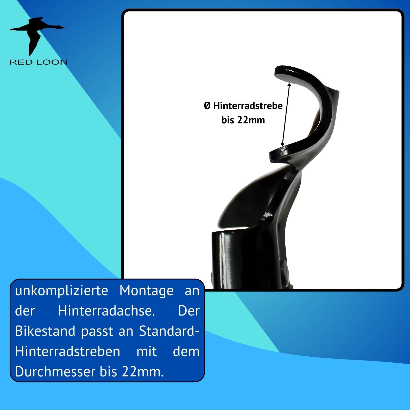 Red Loon Fahrradständer 26-28 Zoll - universal Fahrrad Seitenständer Hinterbauständer Bike Stand Parkstütze Radständer für Mountainbike, Rennrad, Trekking-Rad
