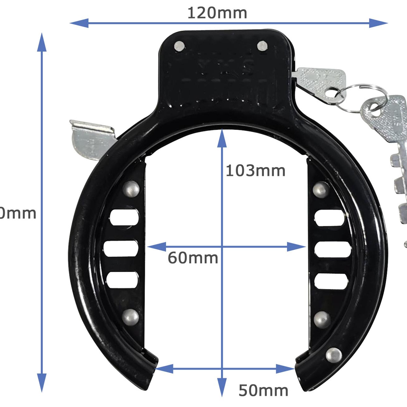 Rahmenschloss YWS EL-SL 52H Ringschloss Speichenschloss Fahrrad Schloss mit Schlüssel