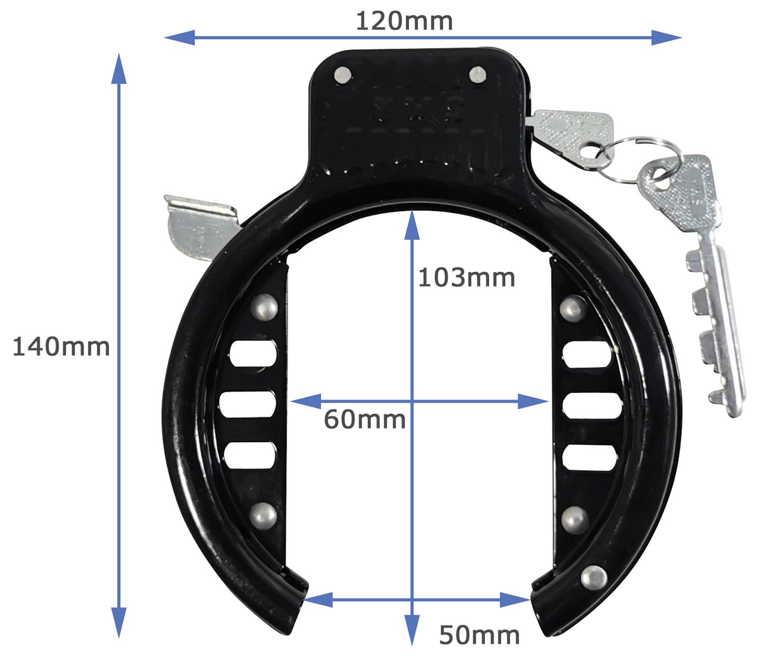 Rahmenschloss YWS EL-SL 52H Ringschloss Speichenschloss Fahrrad Schloss mit Schlüssel