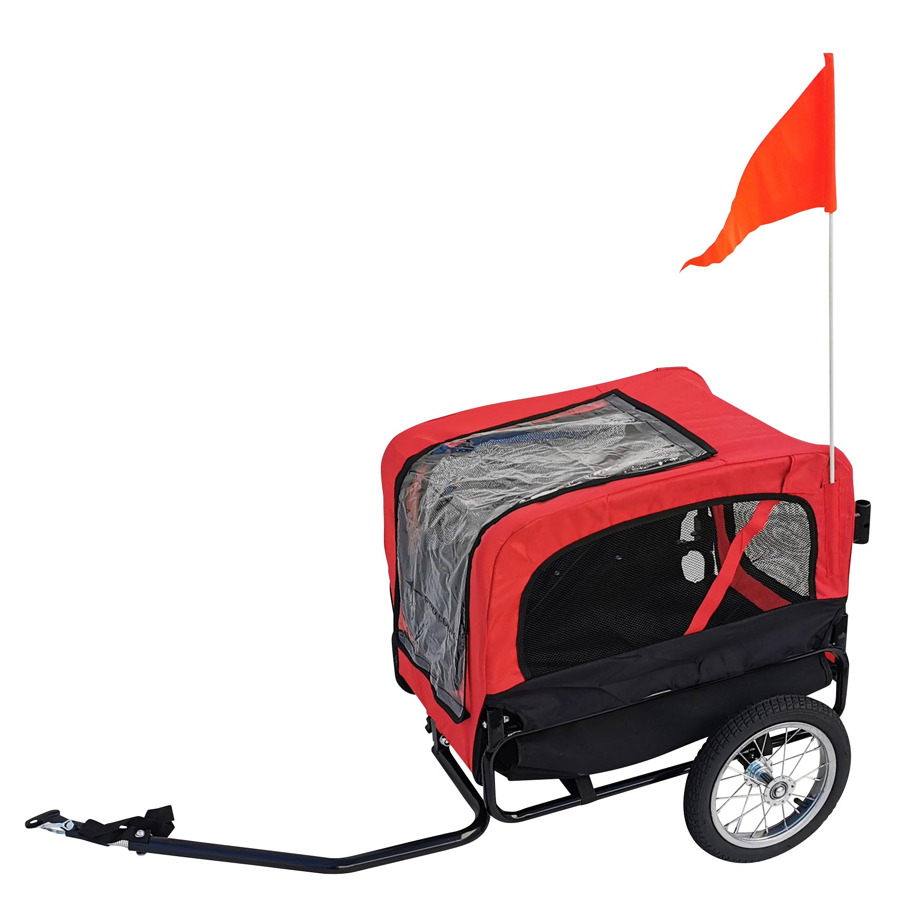 Fahrradanhänger 2 in 1 Anhänger Jogger Hundeanhänger Hunde Transport Red Loon