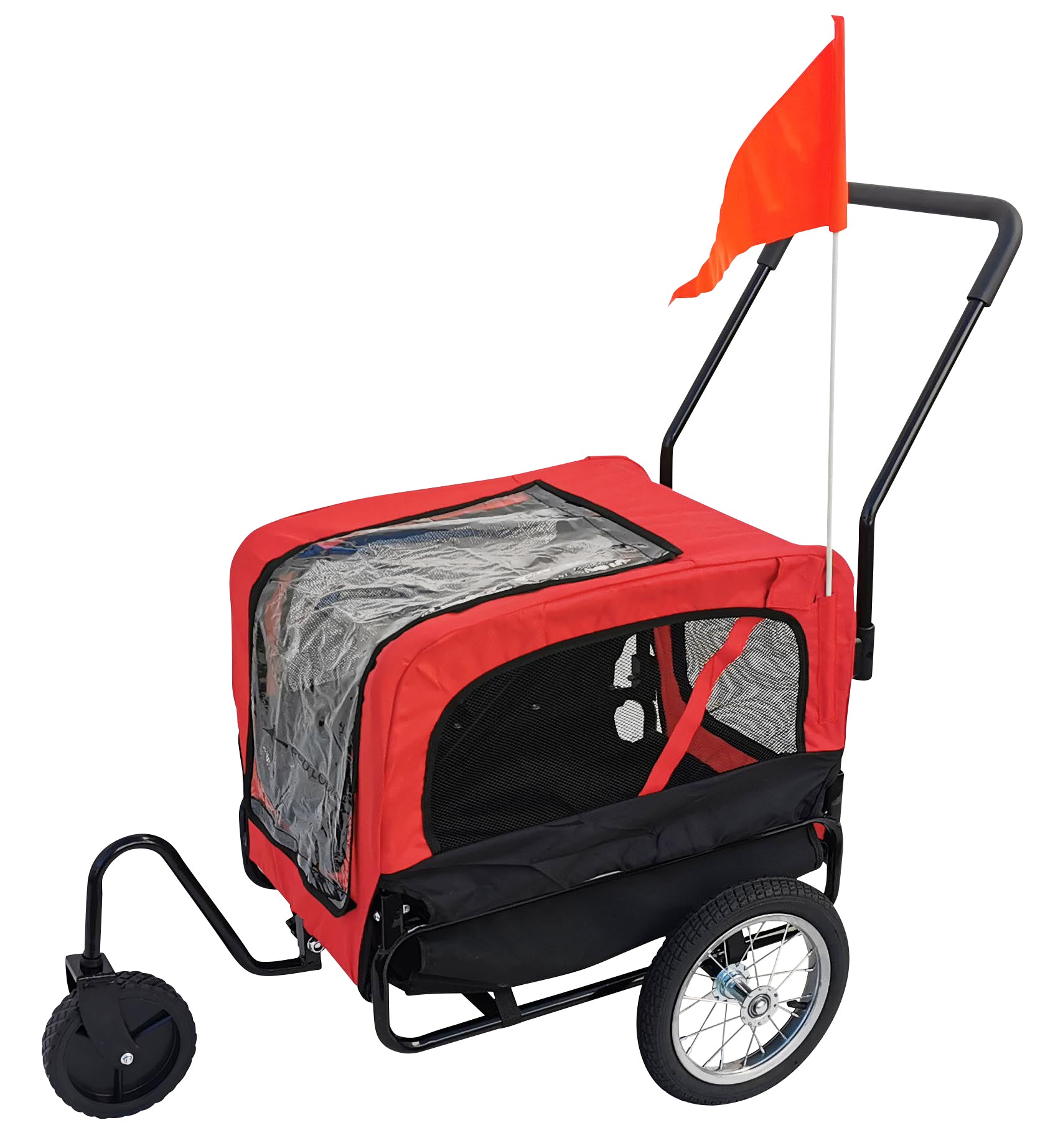 Hundeanhänger Red Loon für Mini Hunde Anhänger rot Jogger Transporter Fahrradanhänger
