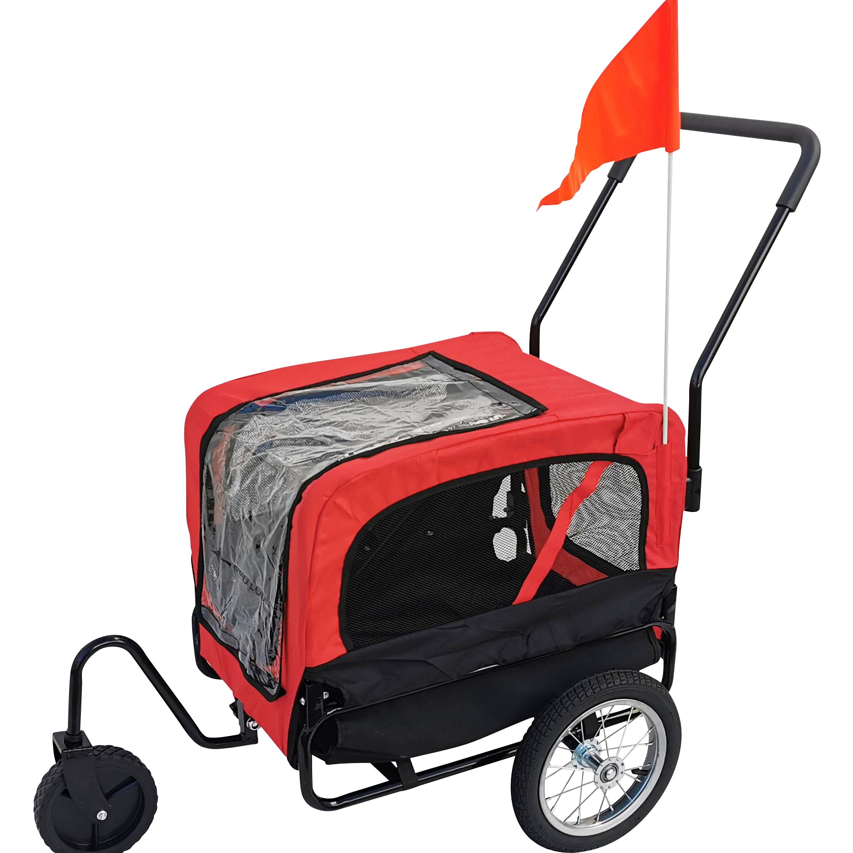 Hundeanhänger Red Loon für Mini Hunde Anhänger rot Jogger Transporter Fahrradanhänger