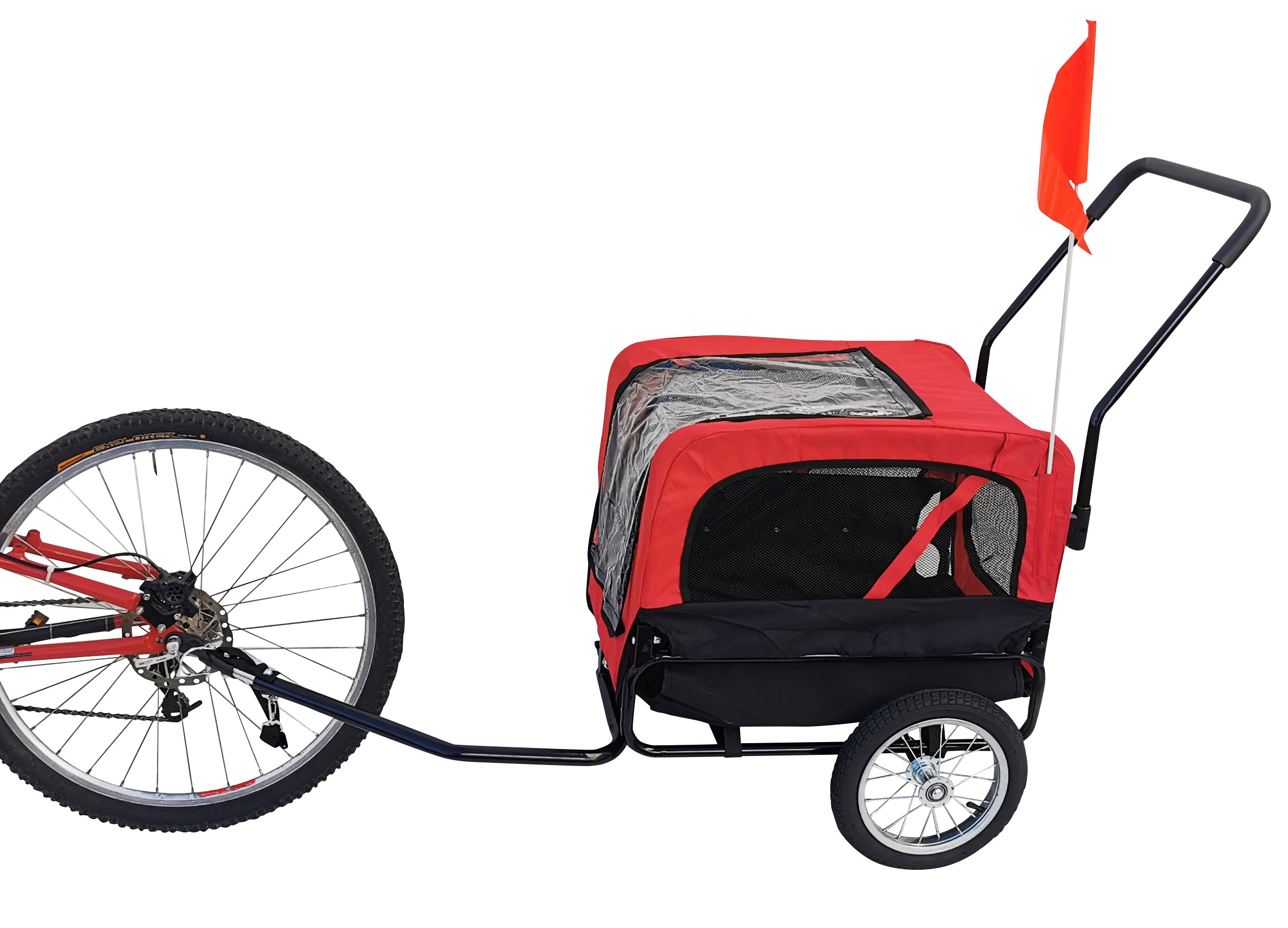 Hundeanhänger Red Loon für Mini Hunde Anhänger rot Jogger Transporter Fahrradanhänger
