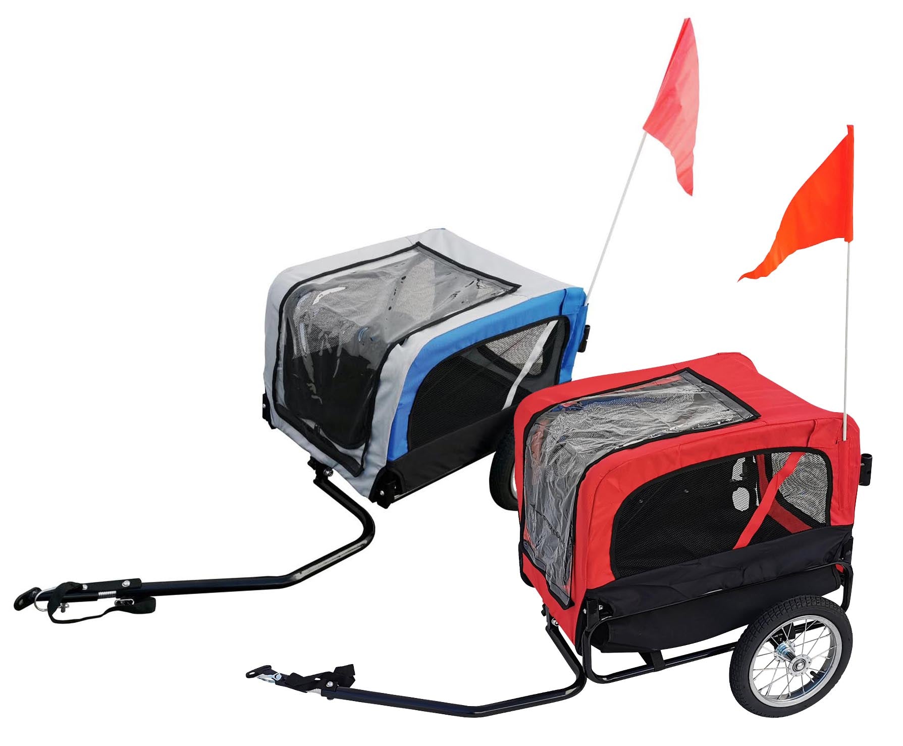 Fahrradanhänger 2 in 1 Anhänger Jogger Hundeanhänger Hunde Transport Red Loon