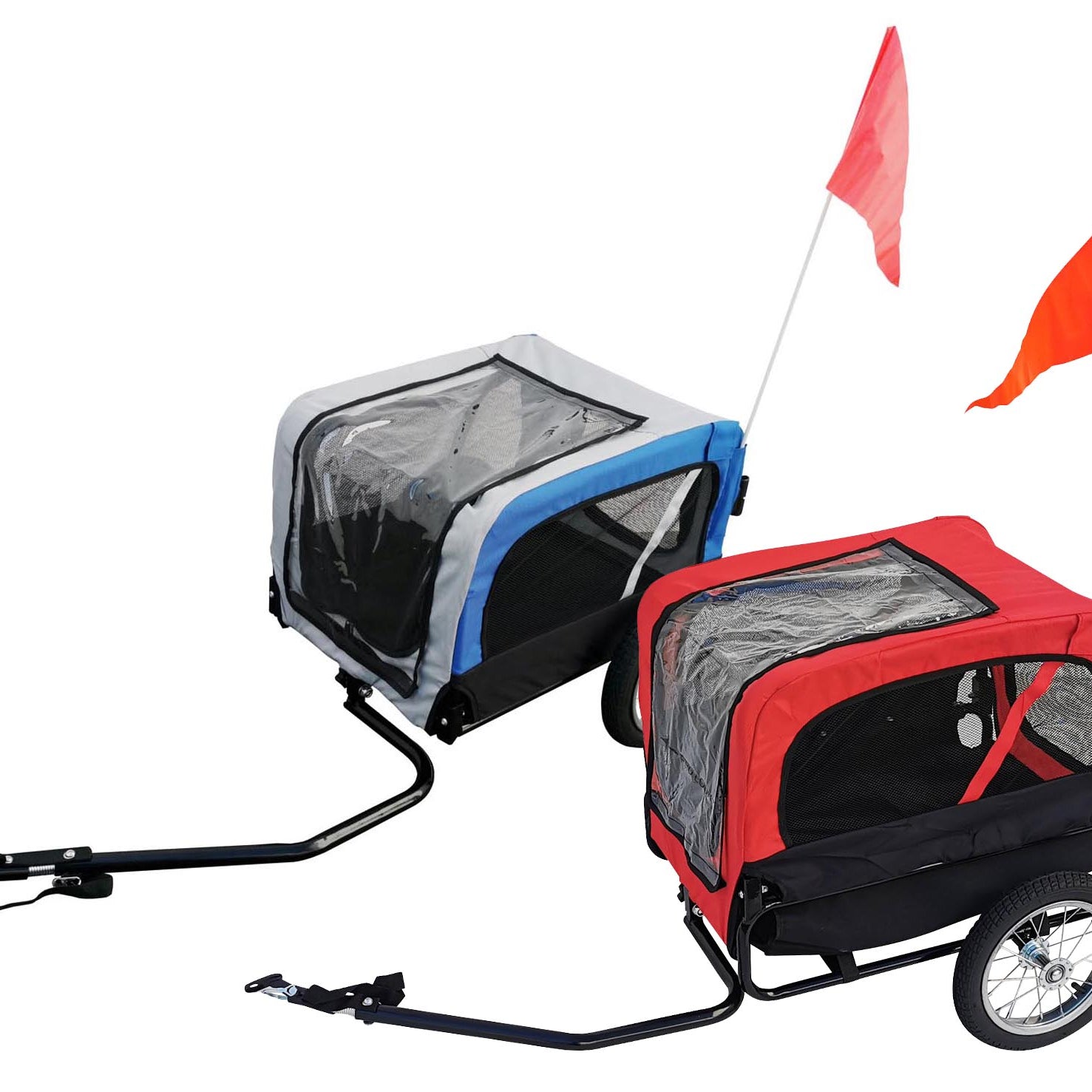 Fahrradanhänger 2 in 1 Anhänger Jogger Hundeanhänger Hunde Transport Red Loon
