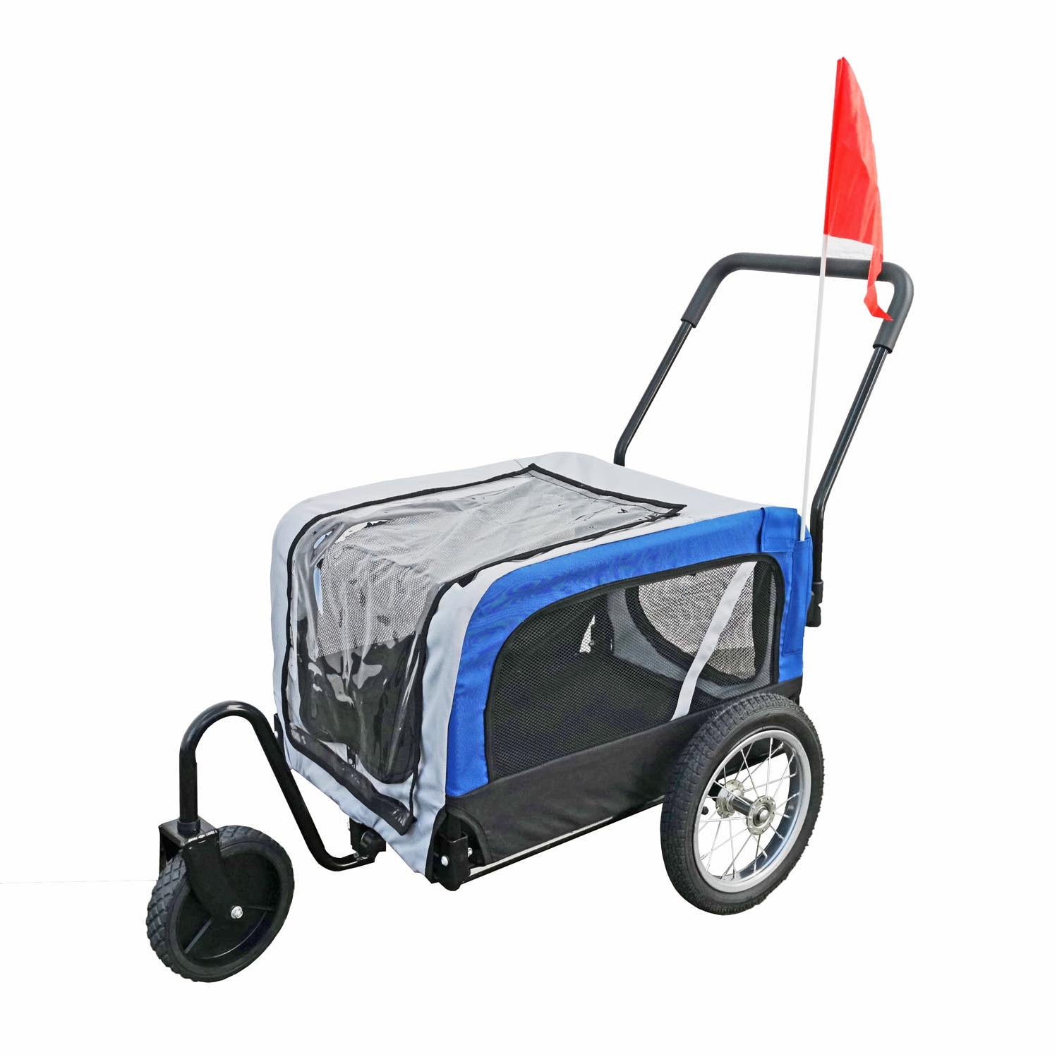 Fahrradanhänger 2 in 1 Anhänger Jogger Hundeanhänger Hunde Transport Red Loon