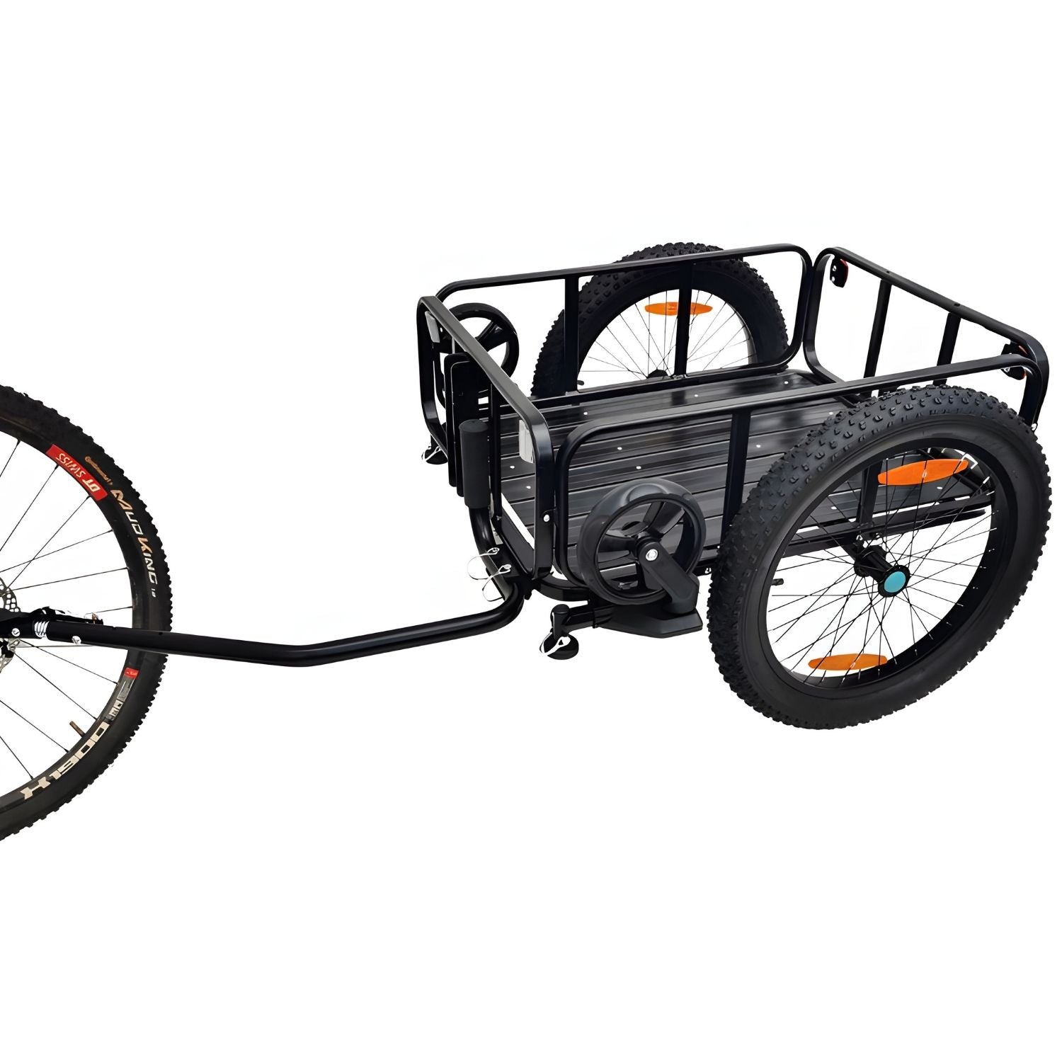2in1 Fahrradanhänger Lastenanhänger Handwagen mit Kupplung - Red Loon Aluminium Transportanhänger BAC502 - 100 Liter - extra breite 20" Luftbereifung - max. 60kg für 26-28" Fahrräder - Bollerwagen Handkarren