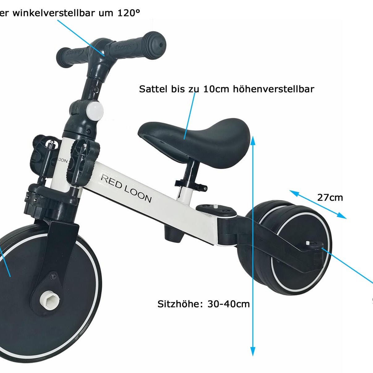 Red Loon 5in1 Kinder Lauflernrad Laufrad Dreirad Lauffahrrad Lauflernhilfe