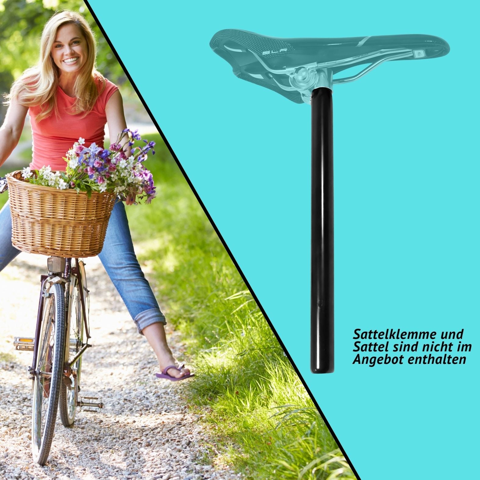 Fahrrad Sattelstütze 25,4mm - Sattelstütze Kerze Stahl Kerzensattelstütze - 330mm Ø 25,4 - Fahrrad Sattelstange Stahl schwarz - Hollandrad Cityrad eBike Tourenrad - Sattelstütze Sattelrohr Kerze