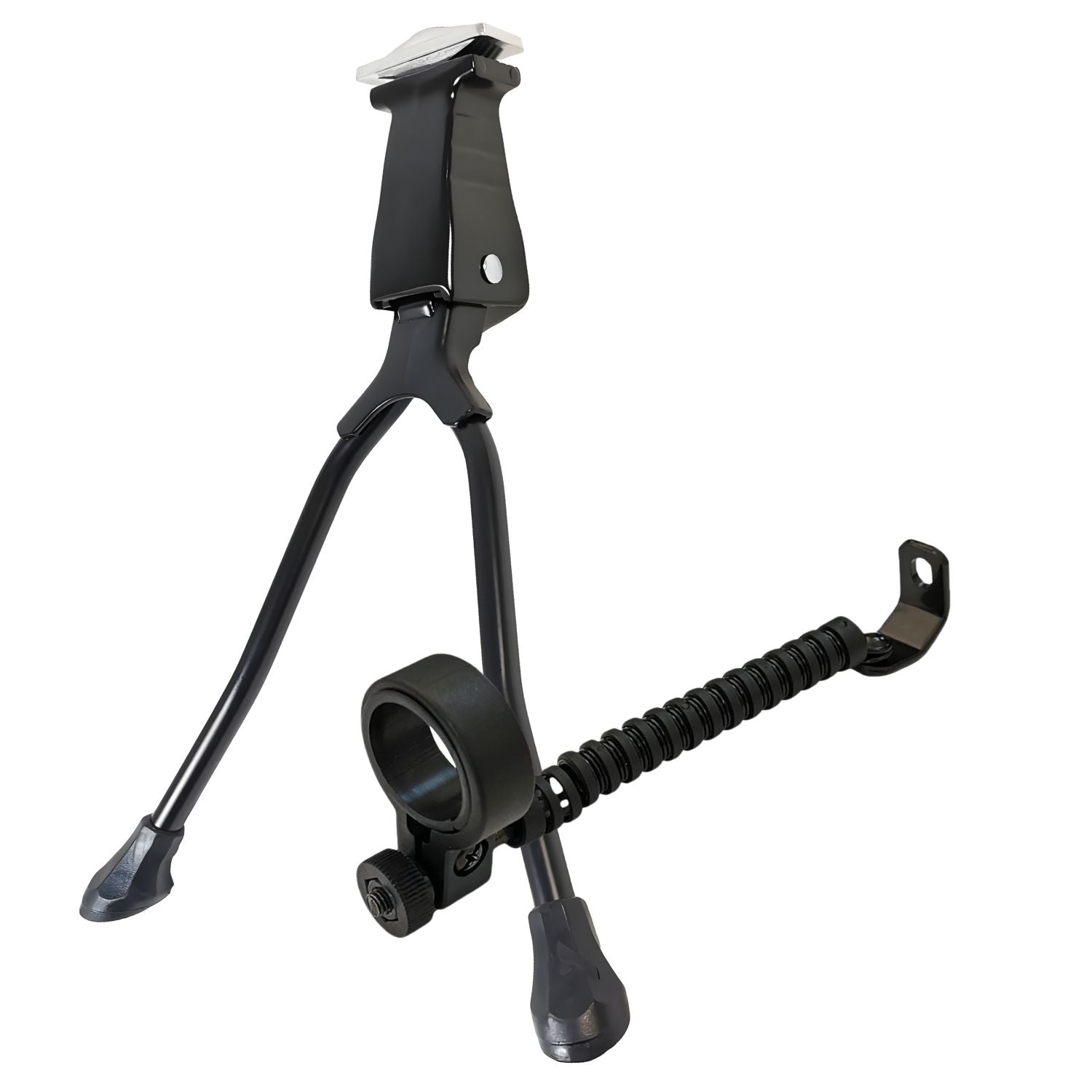 Red Loon Fahrradständer Zweibeinständer - 26 27 28 Zoll - Doppelständer Fahrrad Ständer Aluminium/Stahl - universell MTB Citybike eBike Hollandrad Trekkingbike - Montage Mitte - inkl. Lenkungsdämpfer Ø28,6-31,8mm